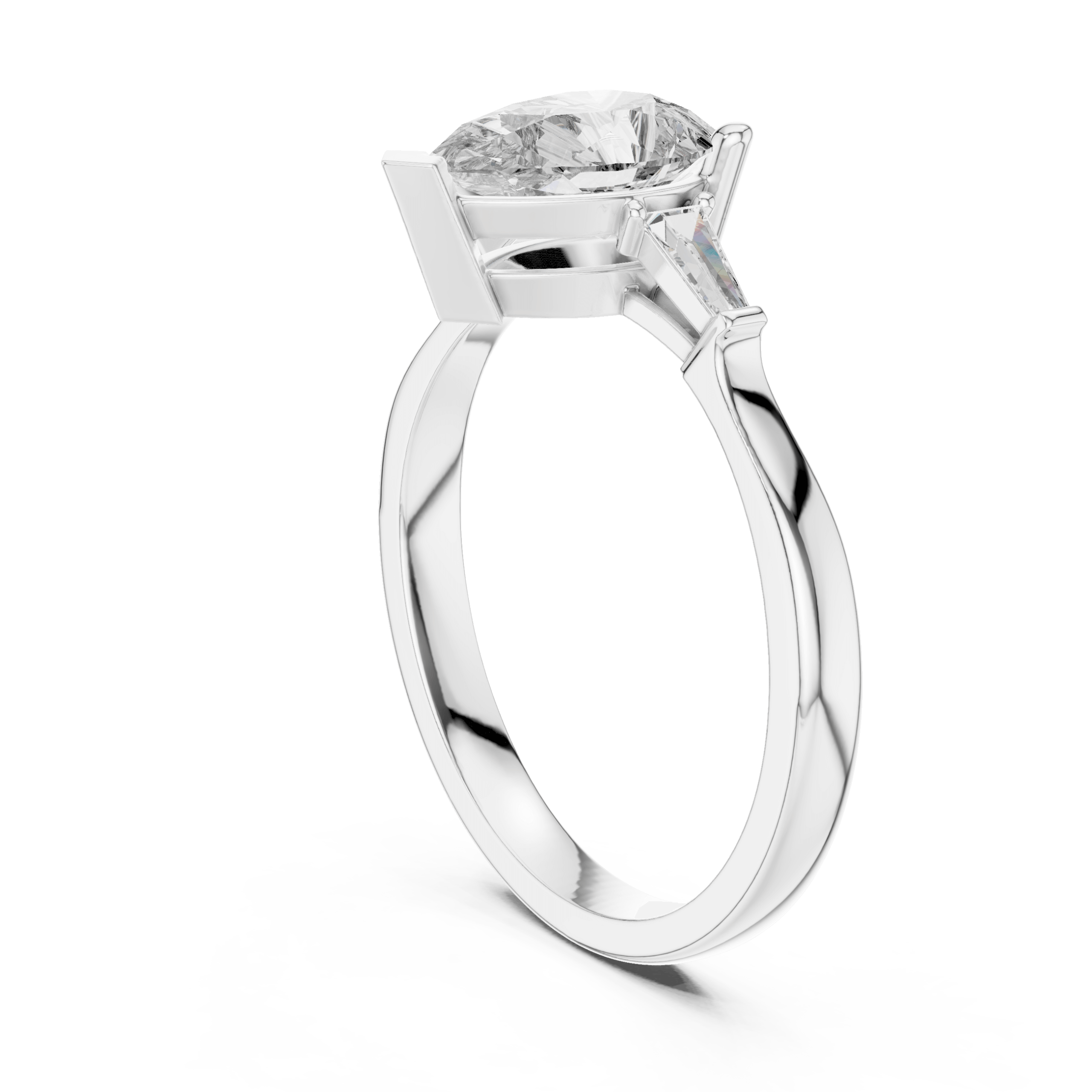 Sleek Radiant Diamond Ring