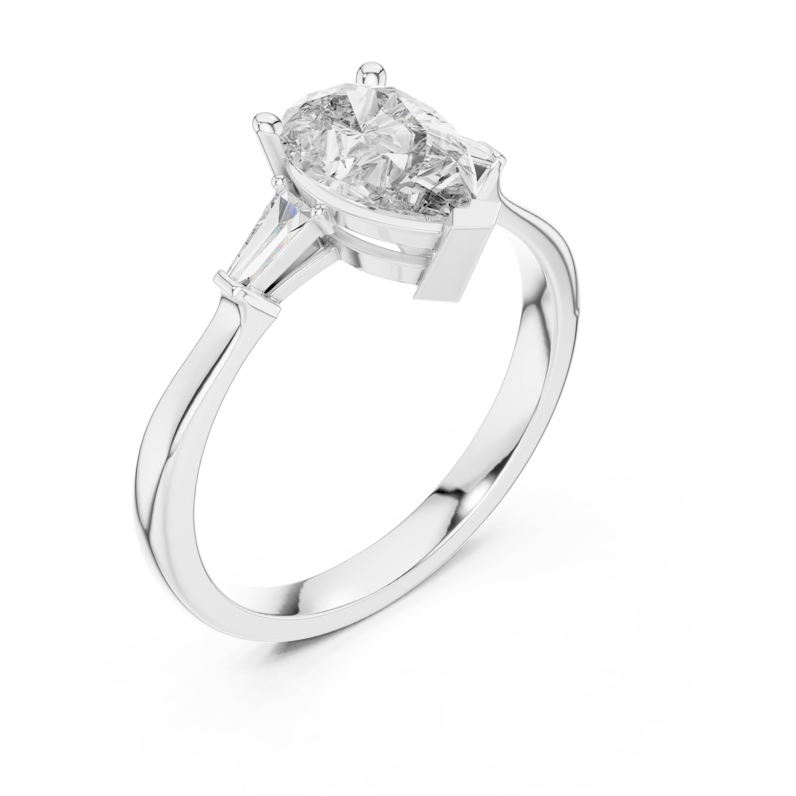 Sleek Radiant Diamond Ring