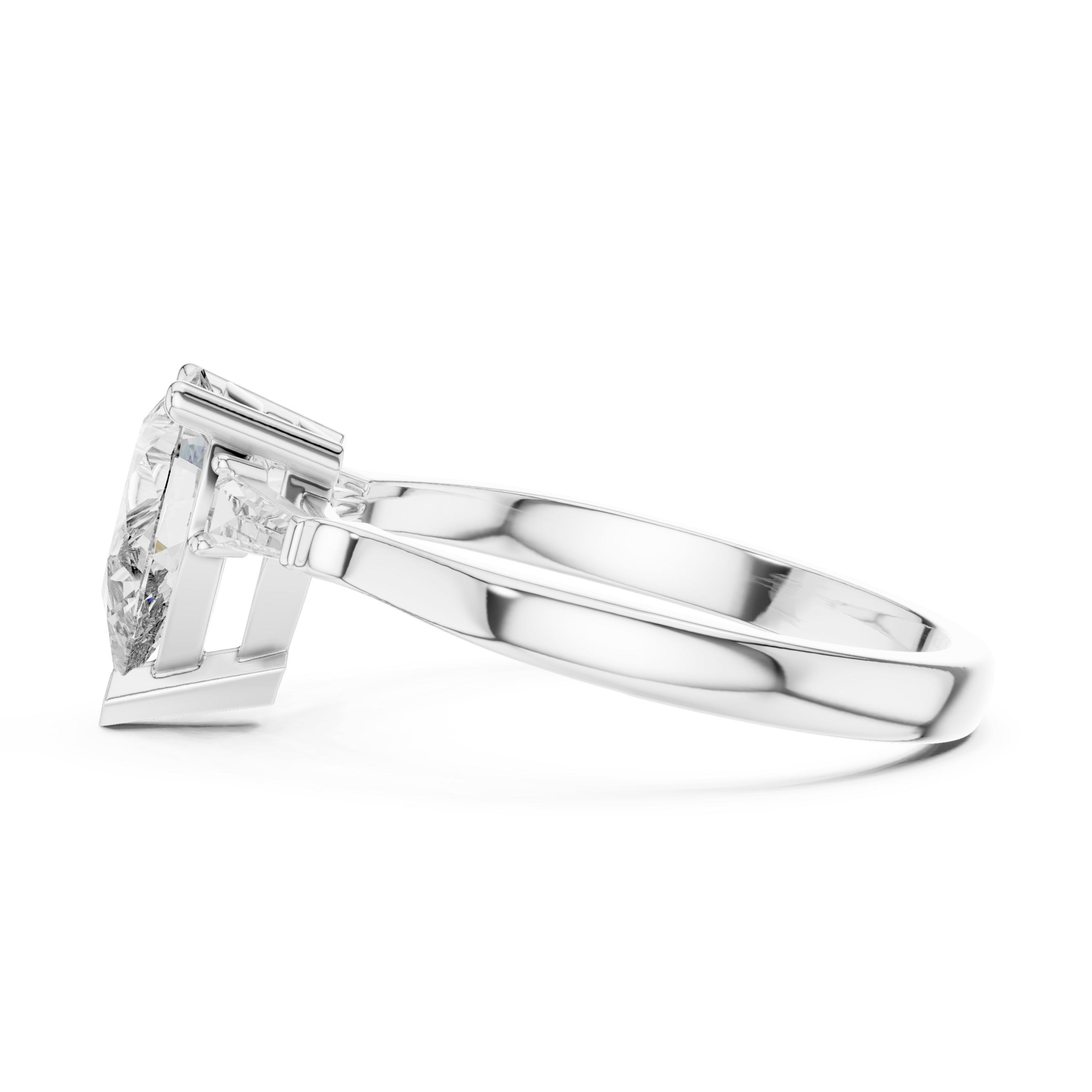 Sleek Radiant Diamond Ring