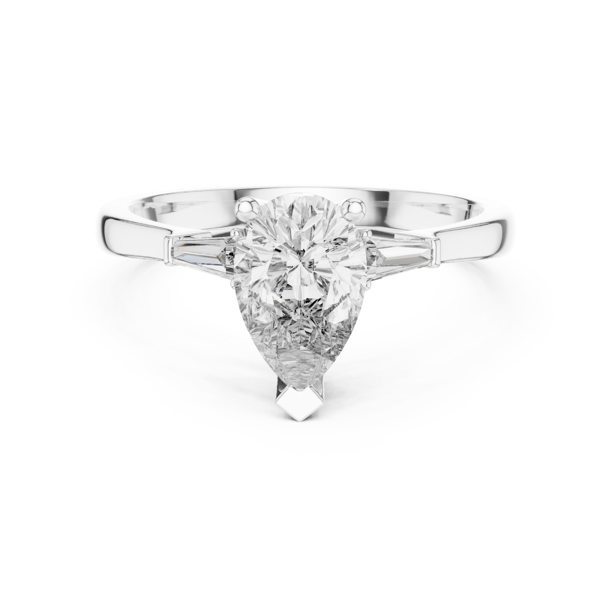 Sleek Radiant Diamond Ring