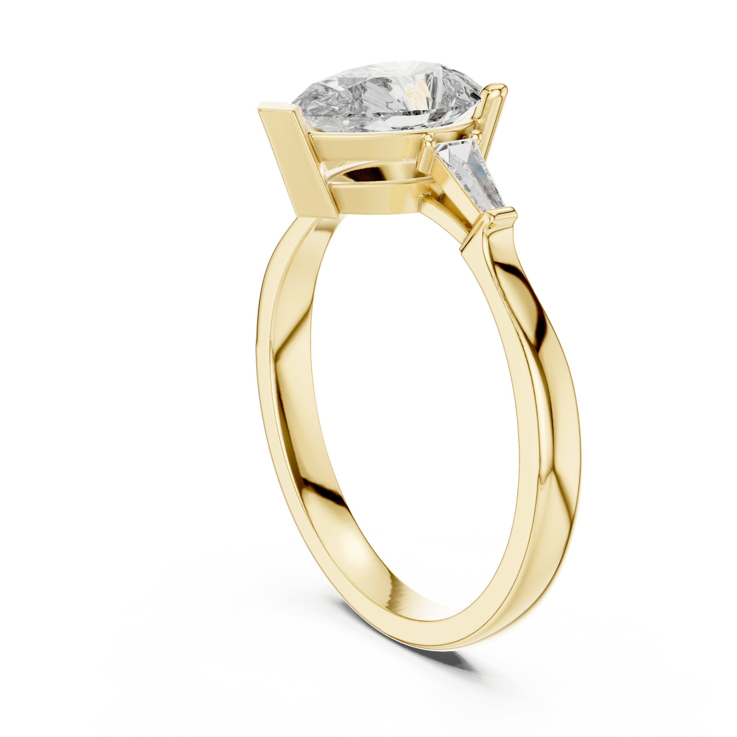 Sleek Radiant Diamond Ring