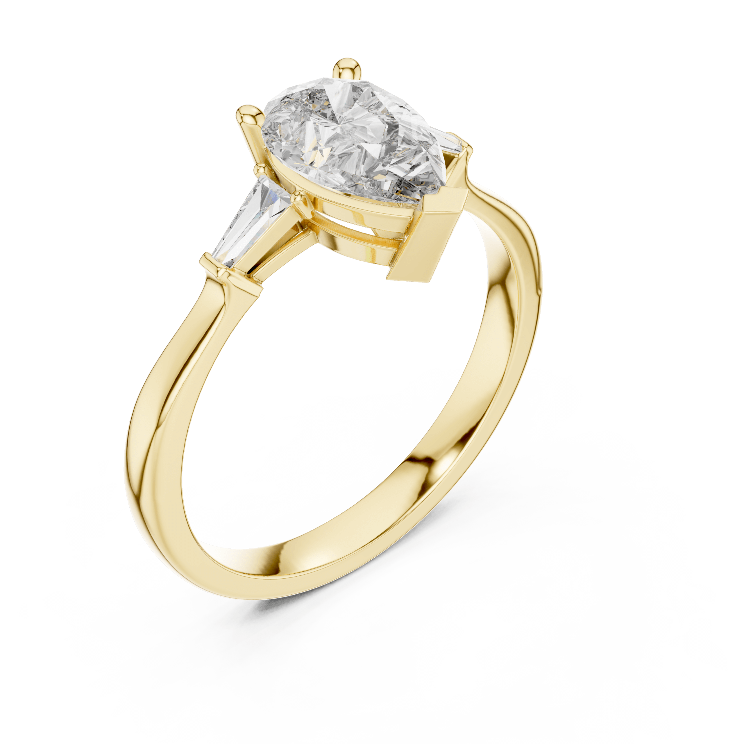 Sleek Radiant Diamond Ring