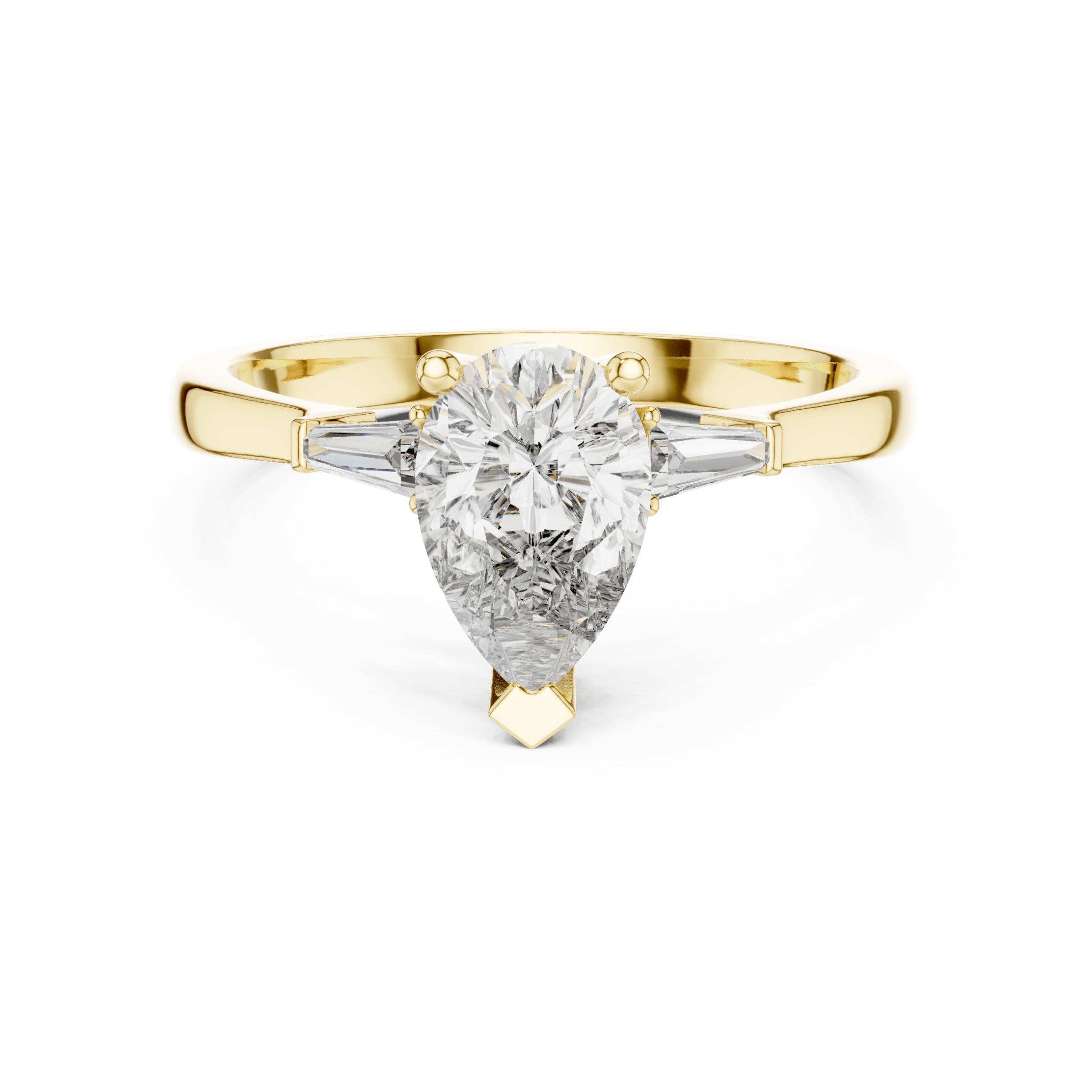 Sleek Radiant Diamond Ring