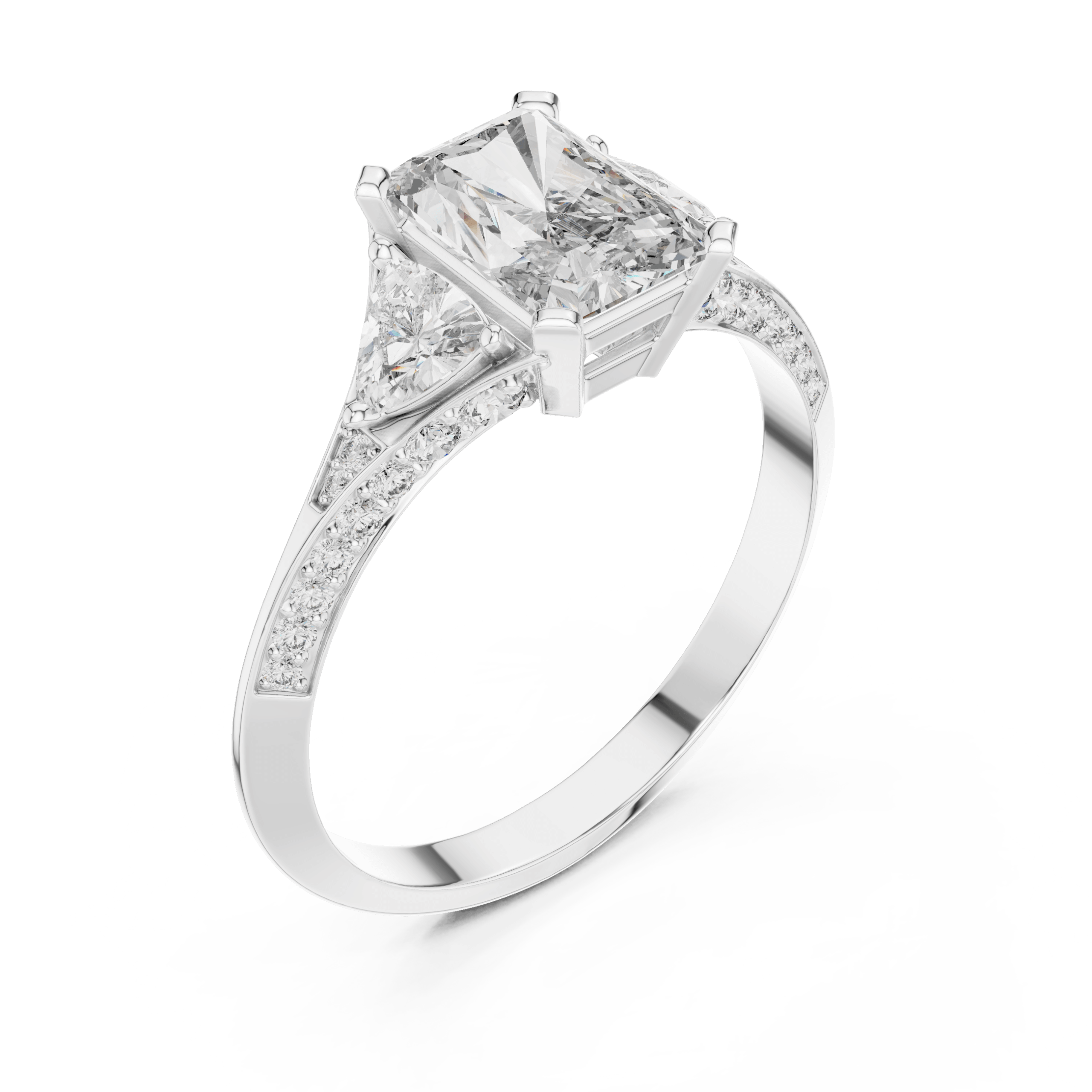 Radiant Kite Diamond Ring