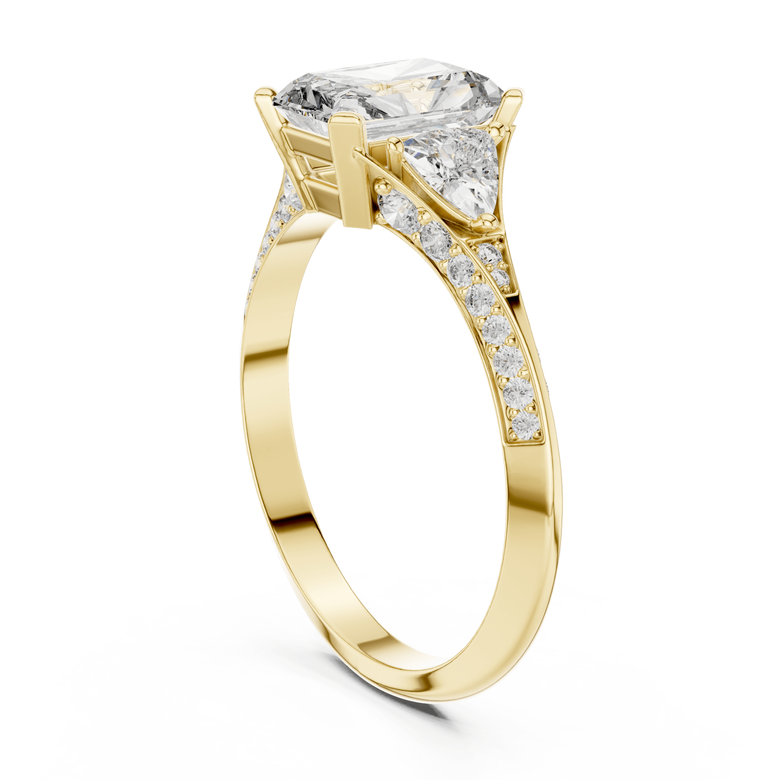 Radiant Kite Diamond Ring