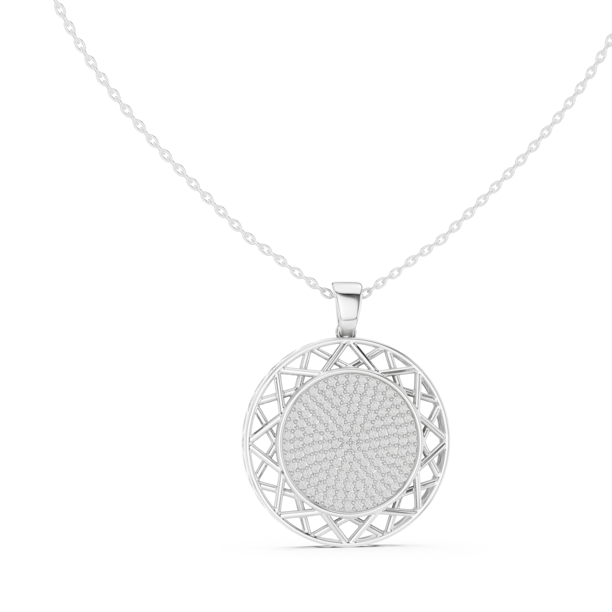 Gleaming Round Diamond Pendant