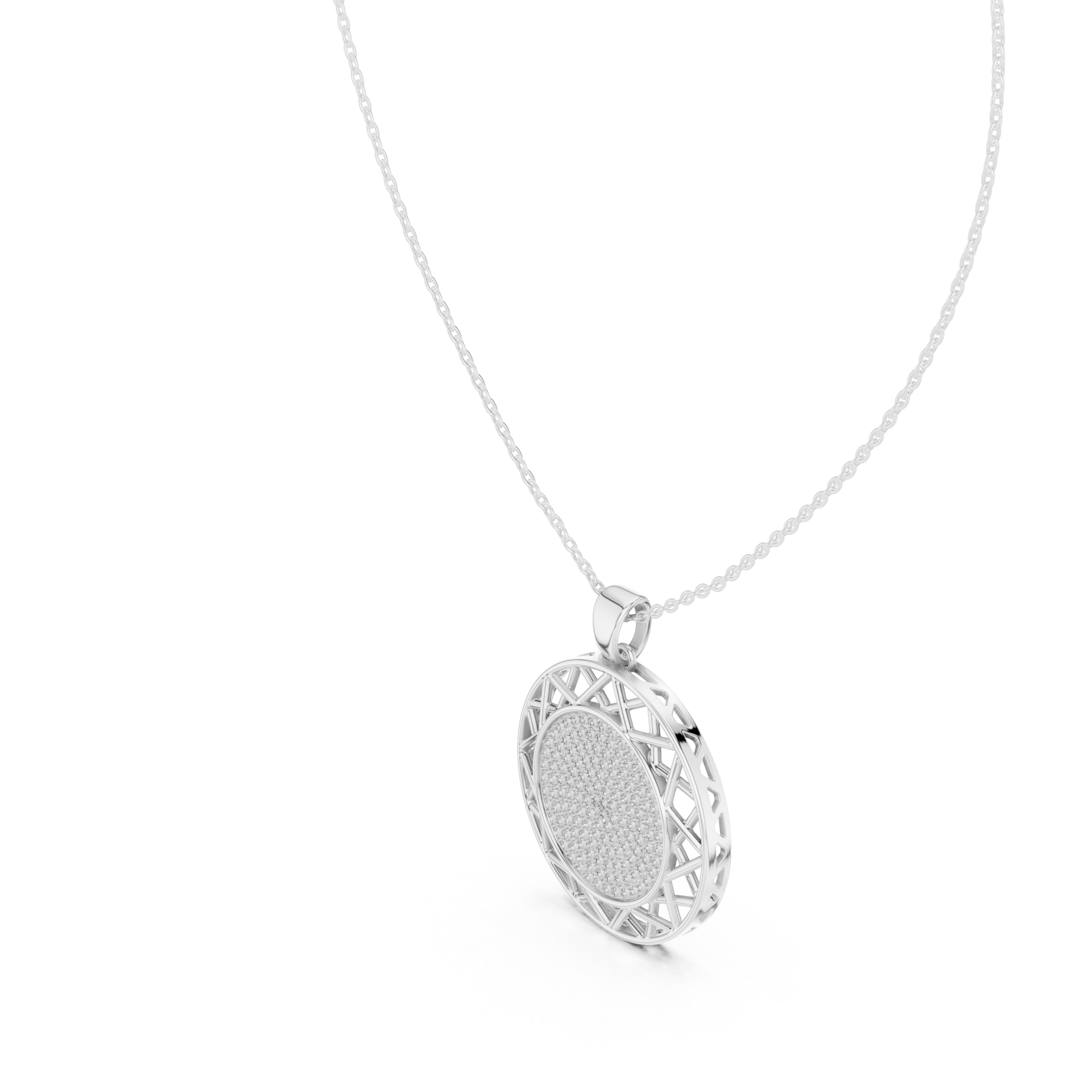 Gleaming Round Diamond Pendant