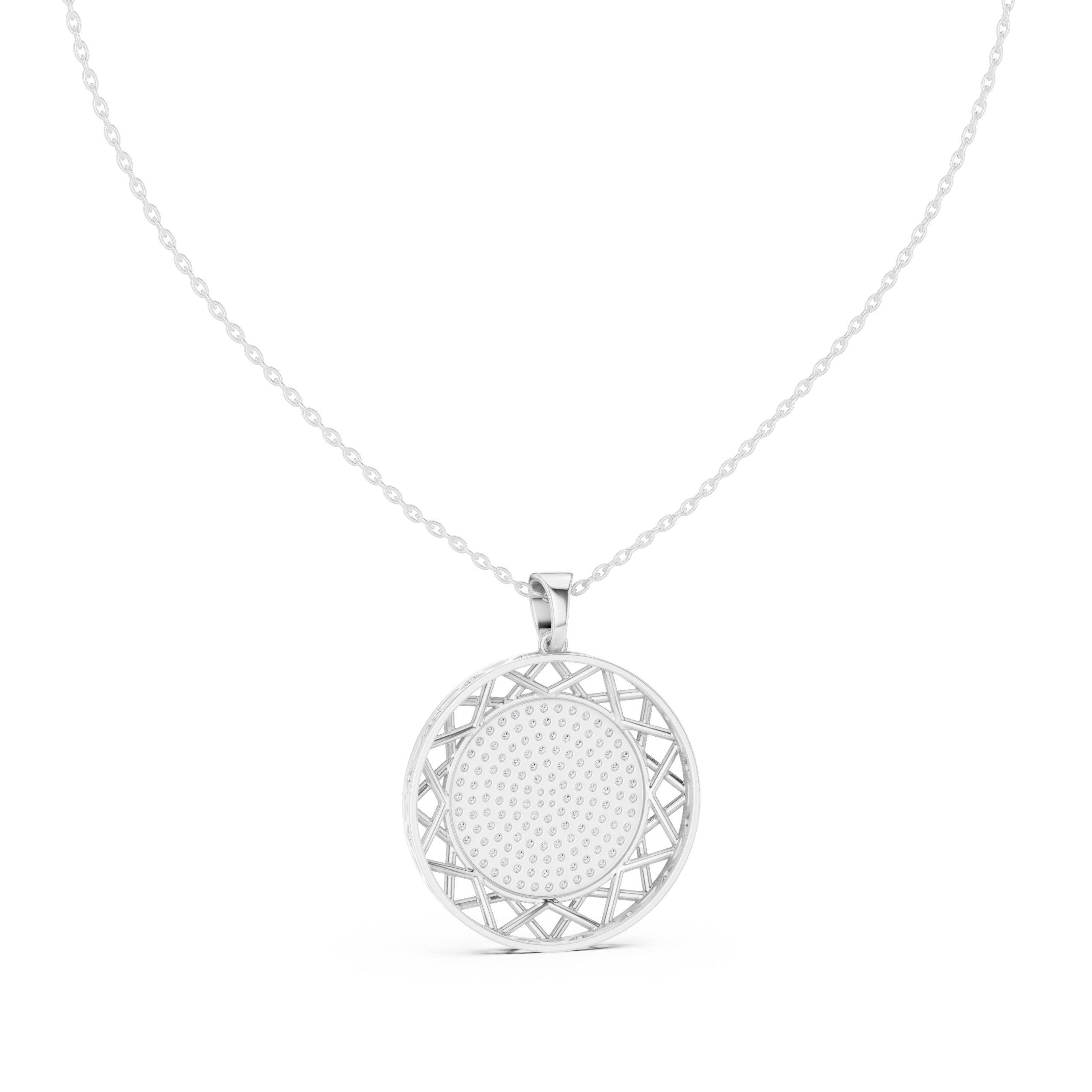 Gleaming Round Diamond Pendant