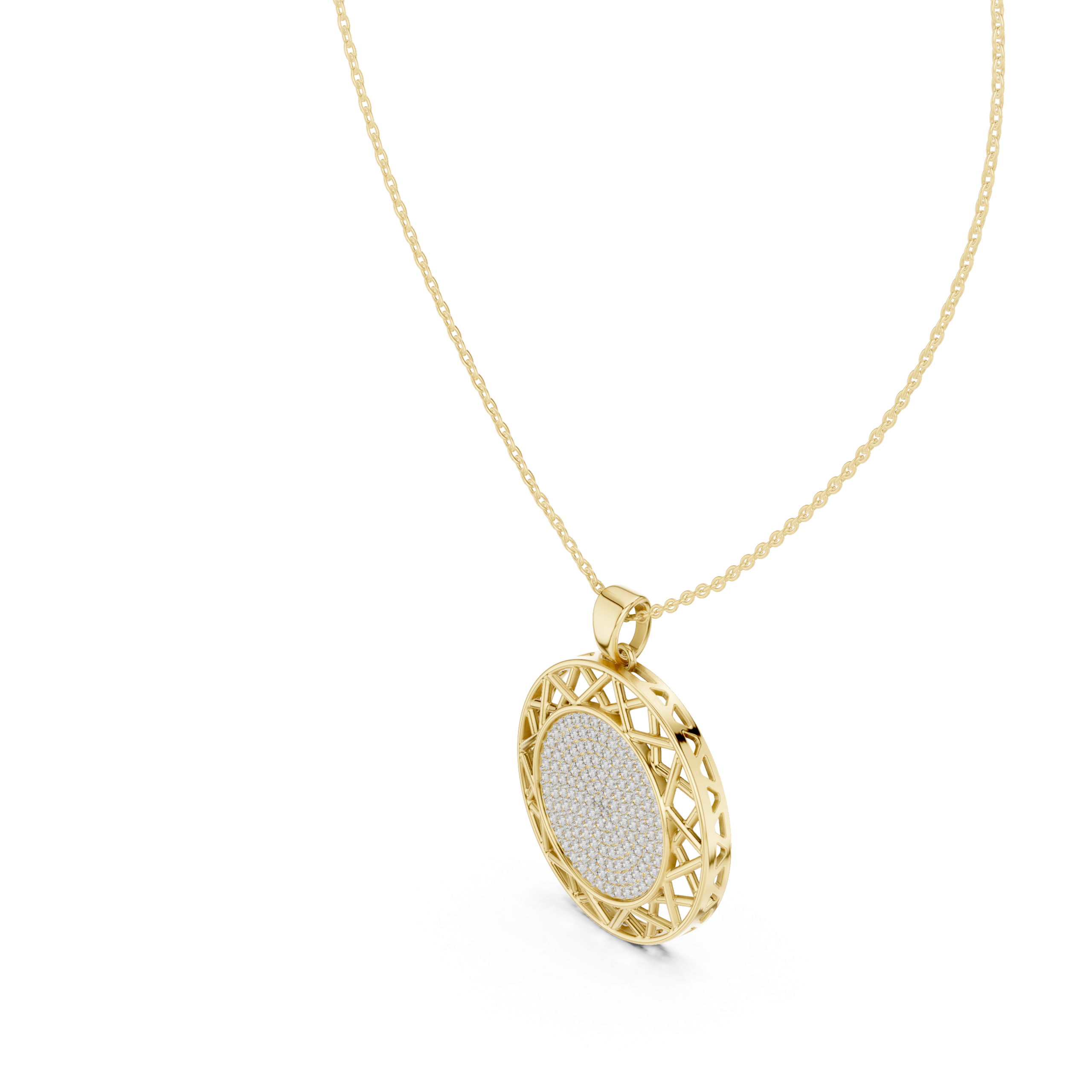 Gleaming Round Diamond Pendant