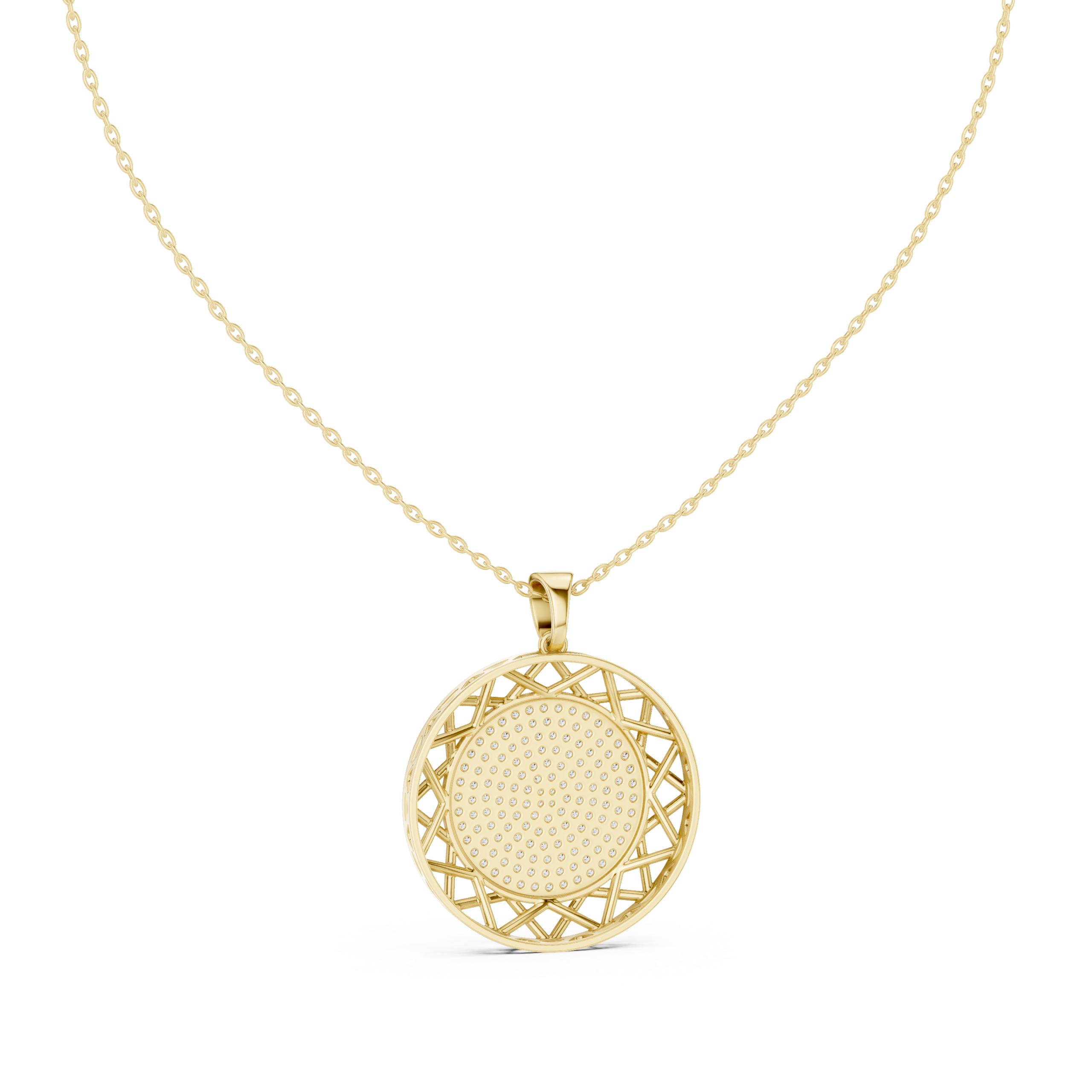 Gleaming Round Diamond Pendant