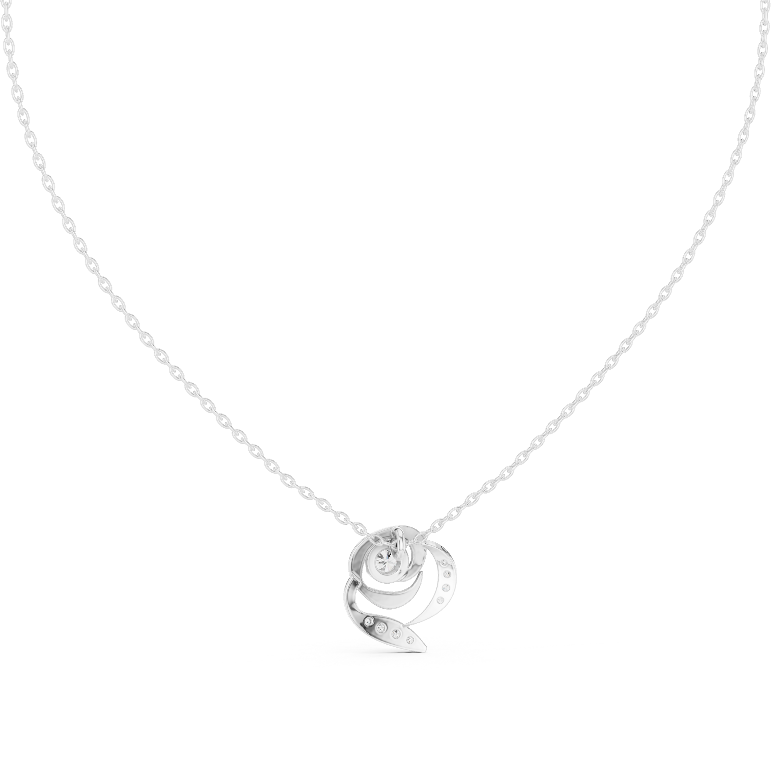 Trendy Round Diamond Charm Pendant