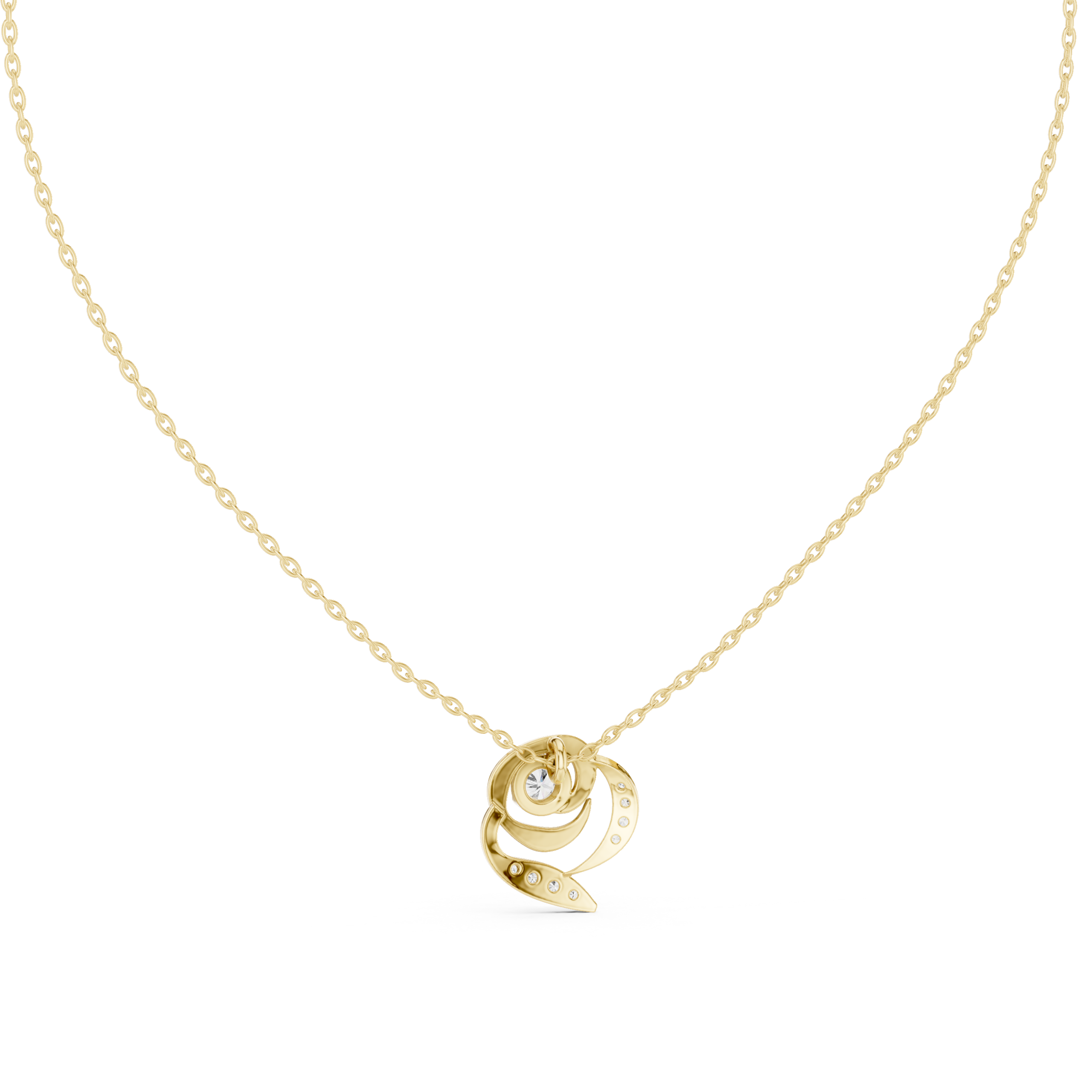 Trendy Round Diamond Charm Pendant