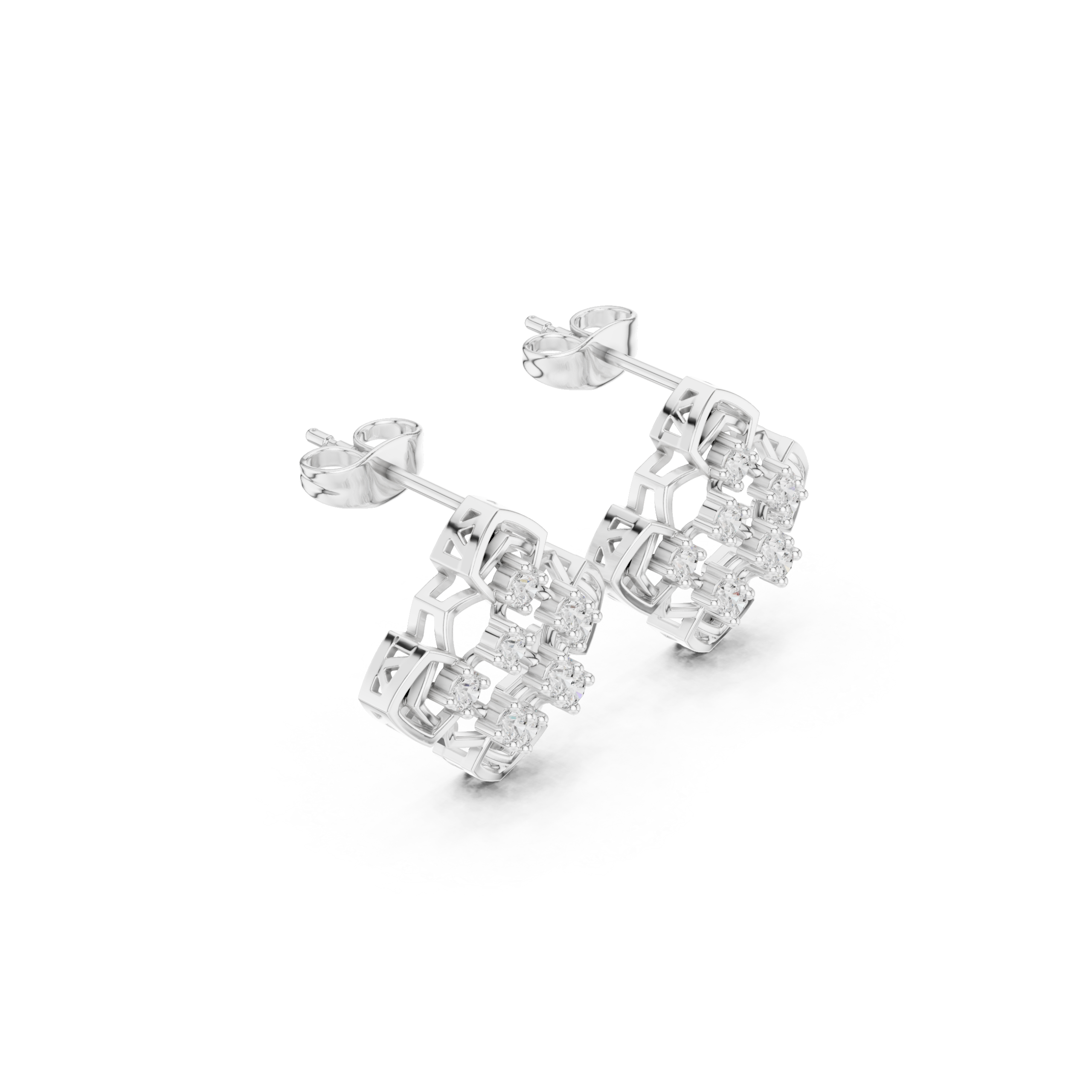 Dazzling Triangle Diamond Earrings