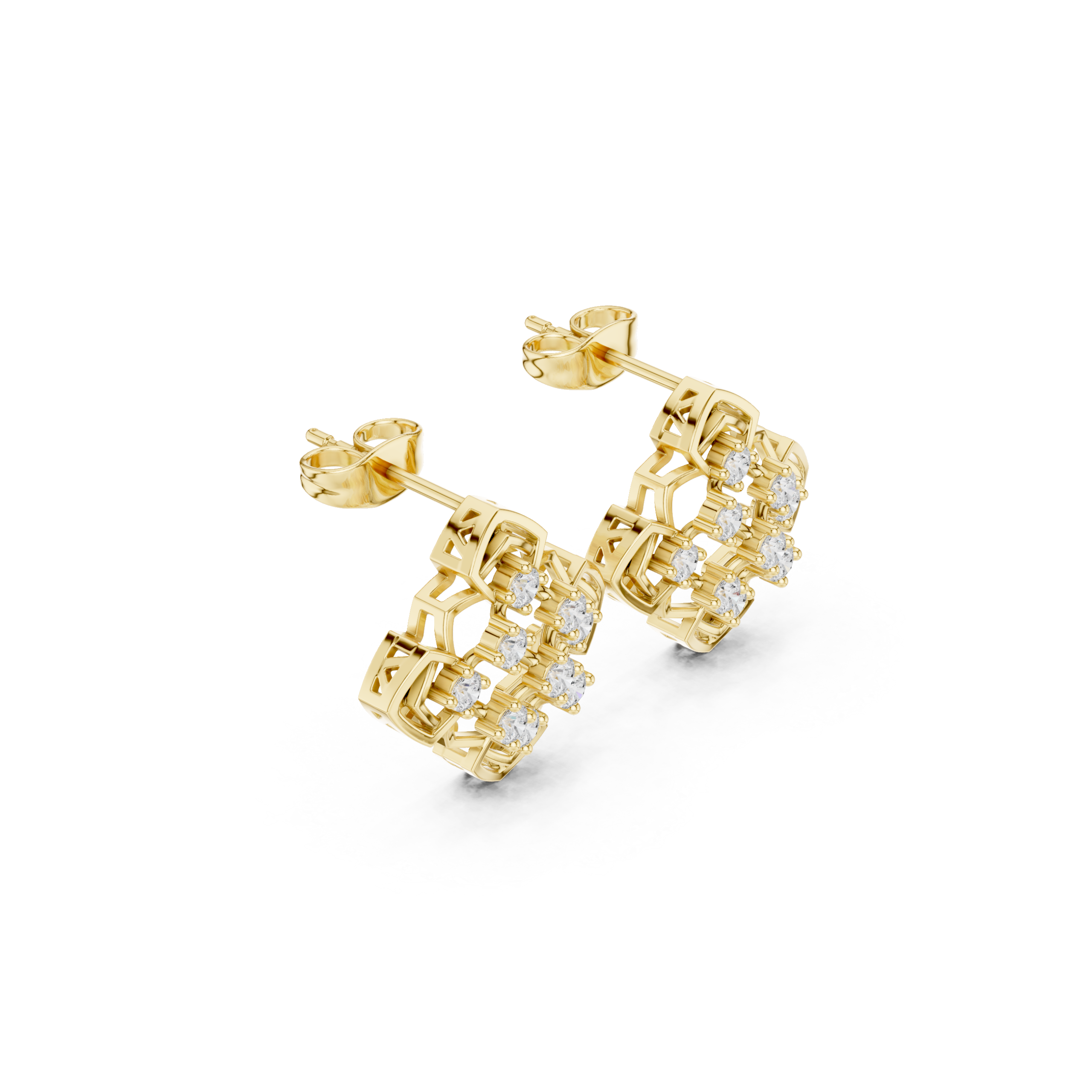 Dazzling Triangle Diamond Earrings