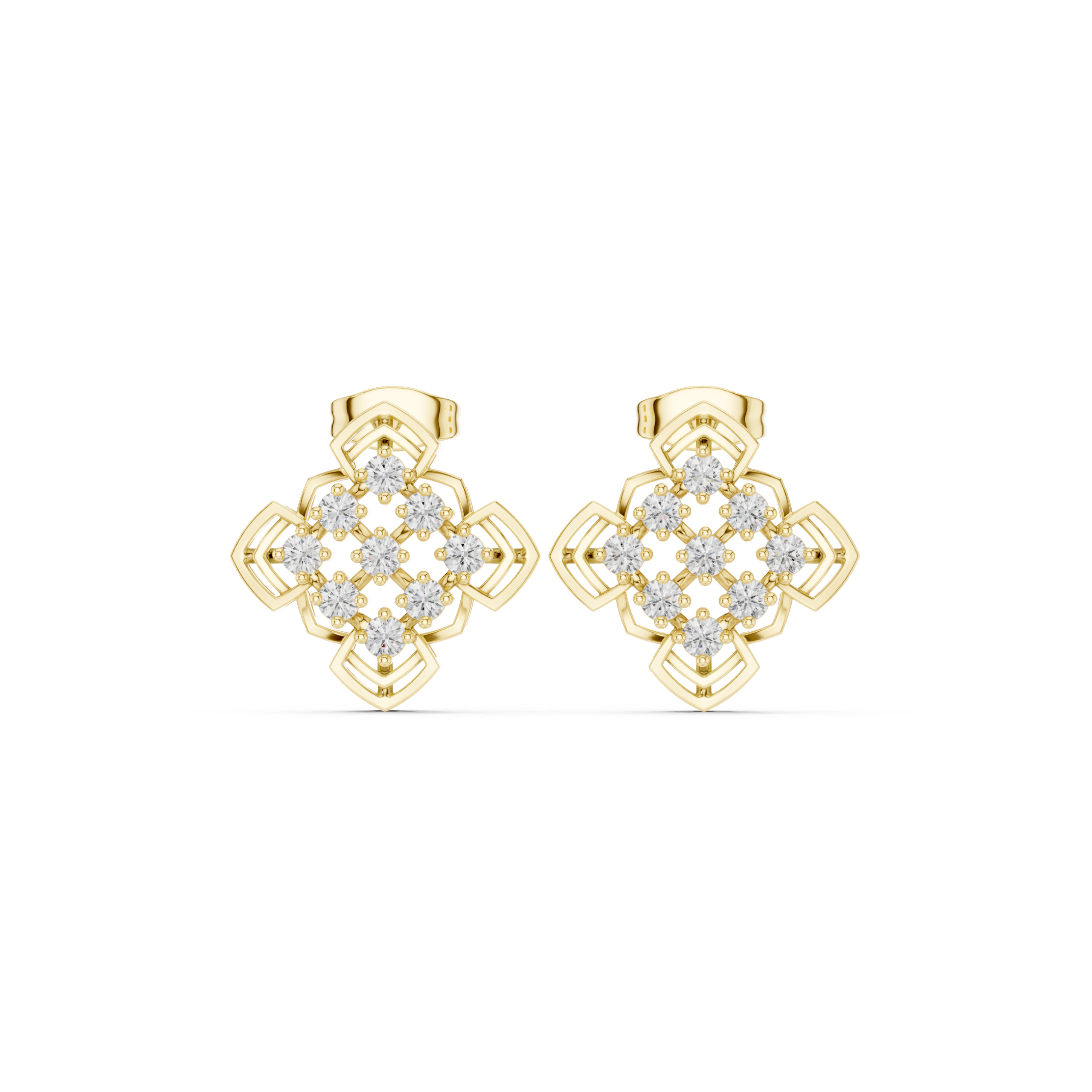 Dazzling Triangle Diamond Earrings