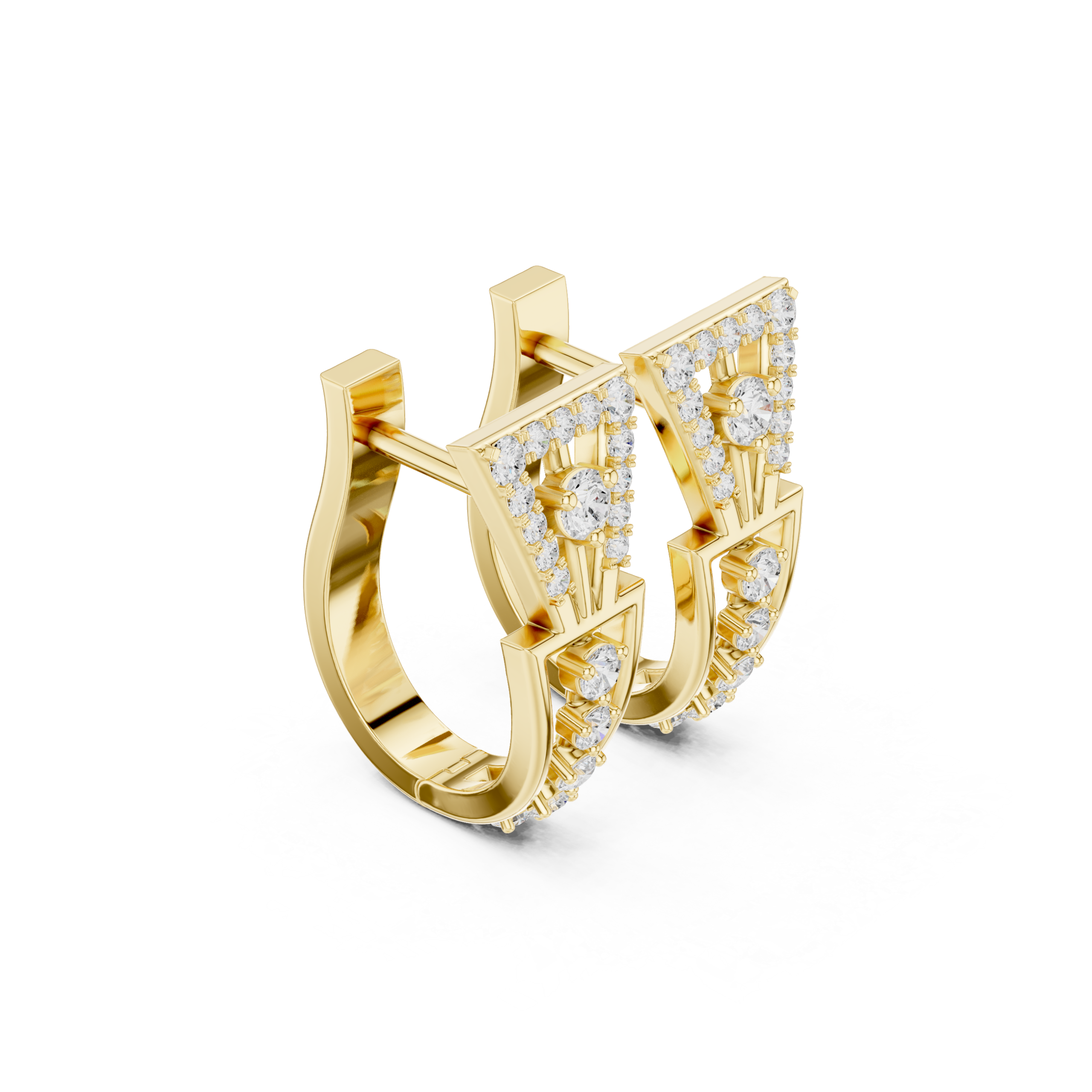 Dazzling Heart Diamond Earrings