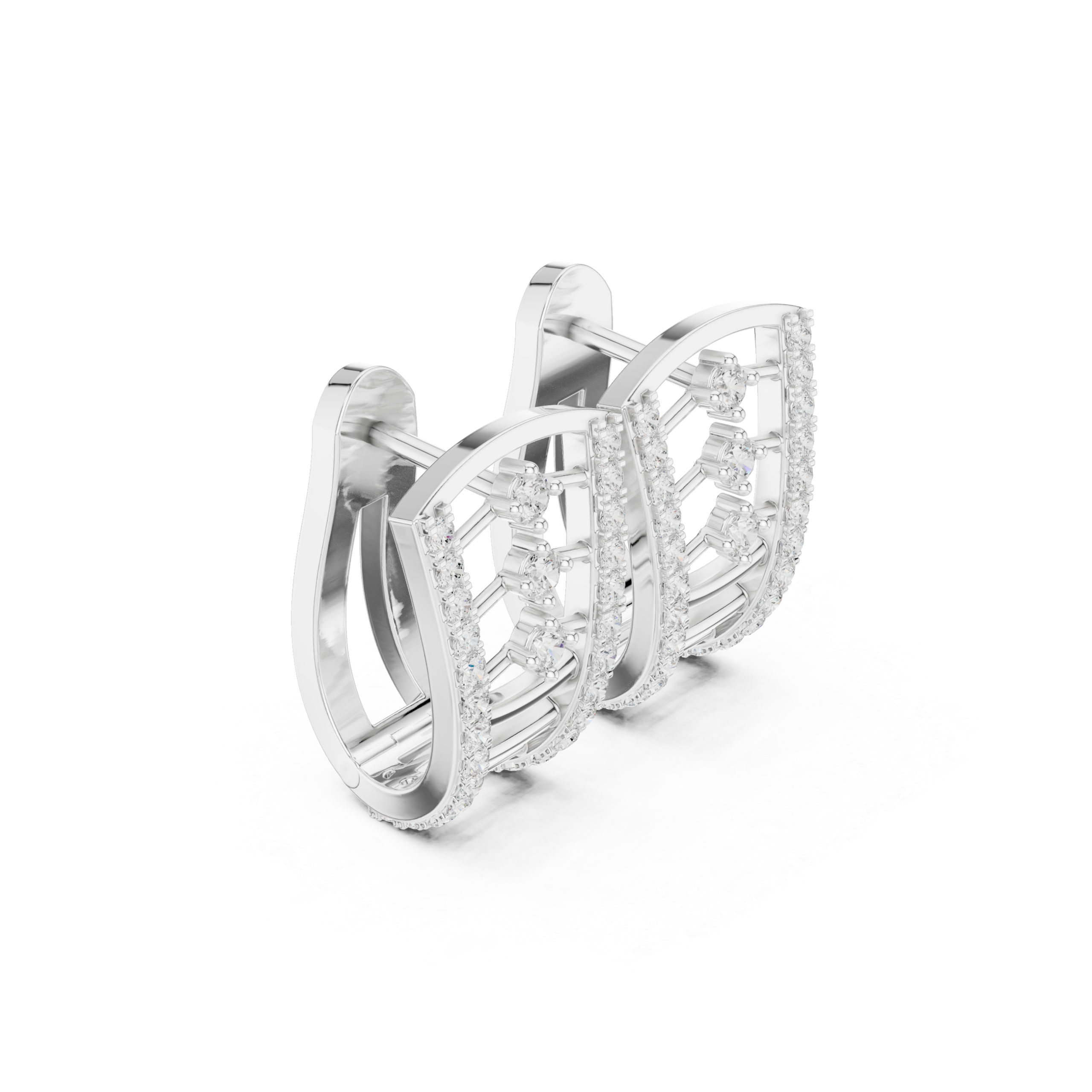 Gleaming Radiant Diamond Earrings