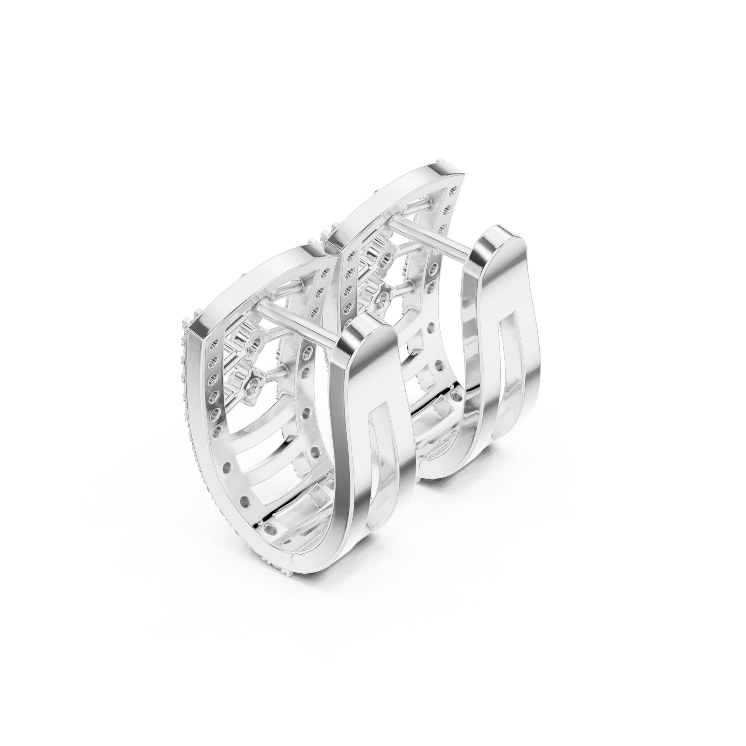 Gleaming Radiant Diamond Earrings