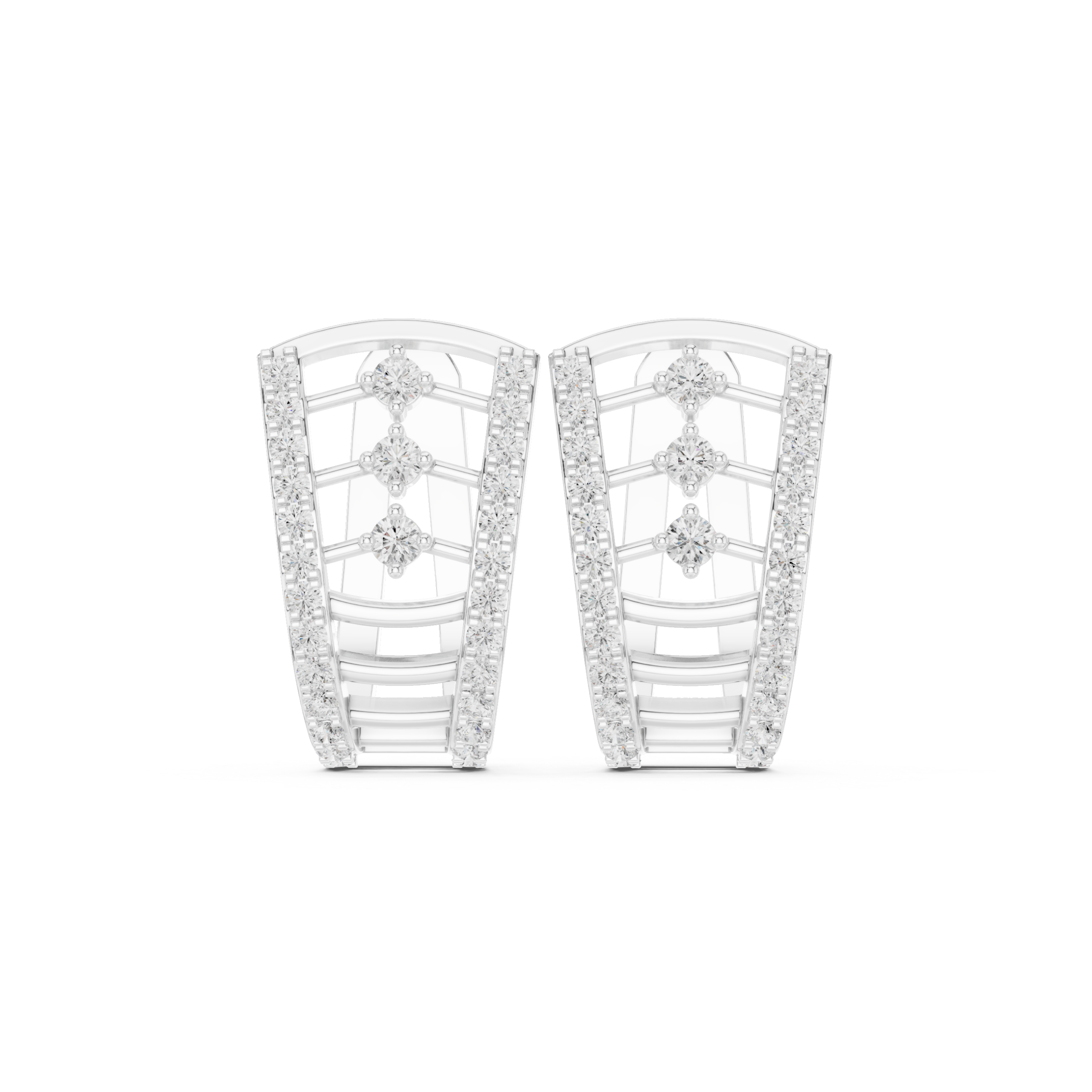 Gleaming Radiant Diamond Earrings