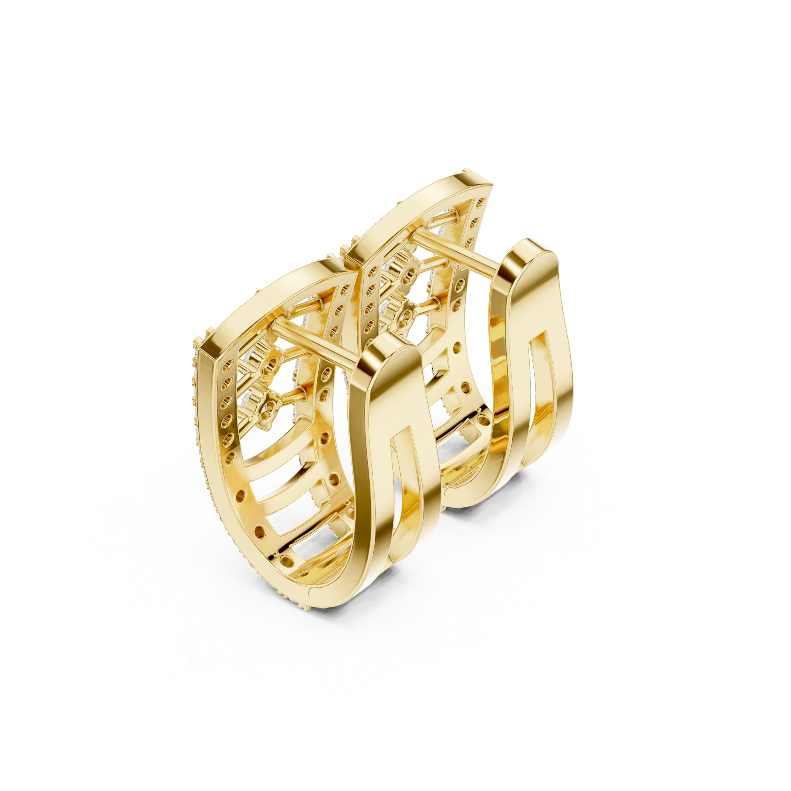 Gleaming Radiant Diamond Earrings