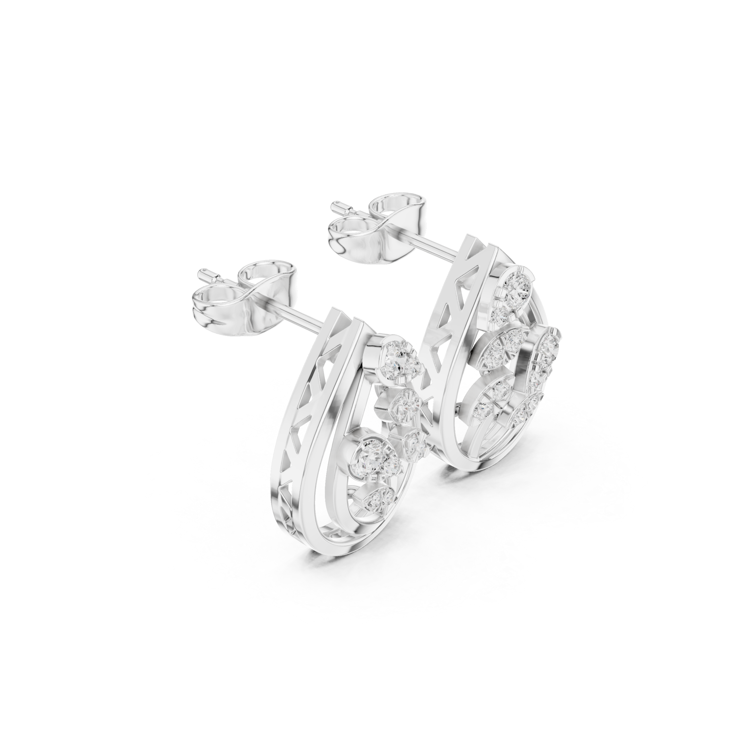 Glam Shield Diamond Earrings