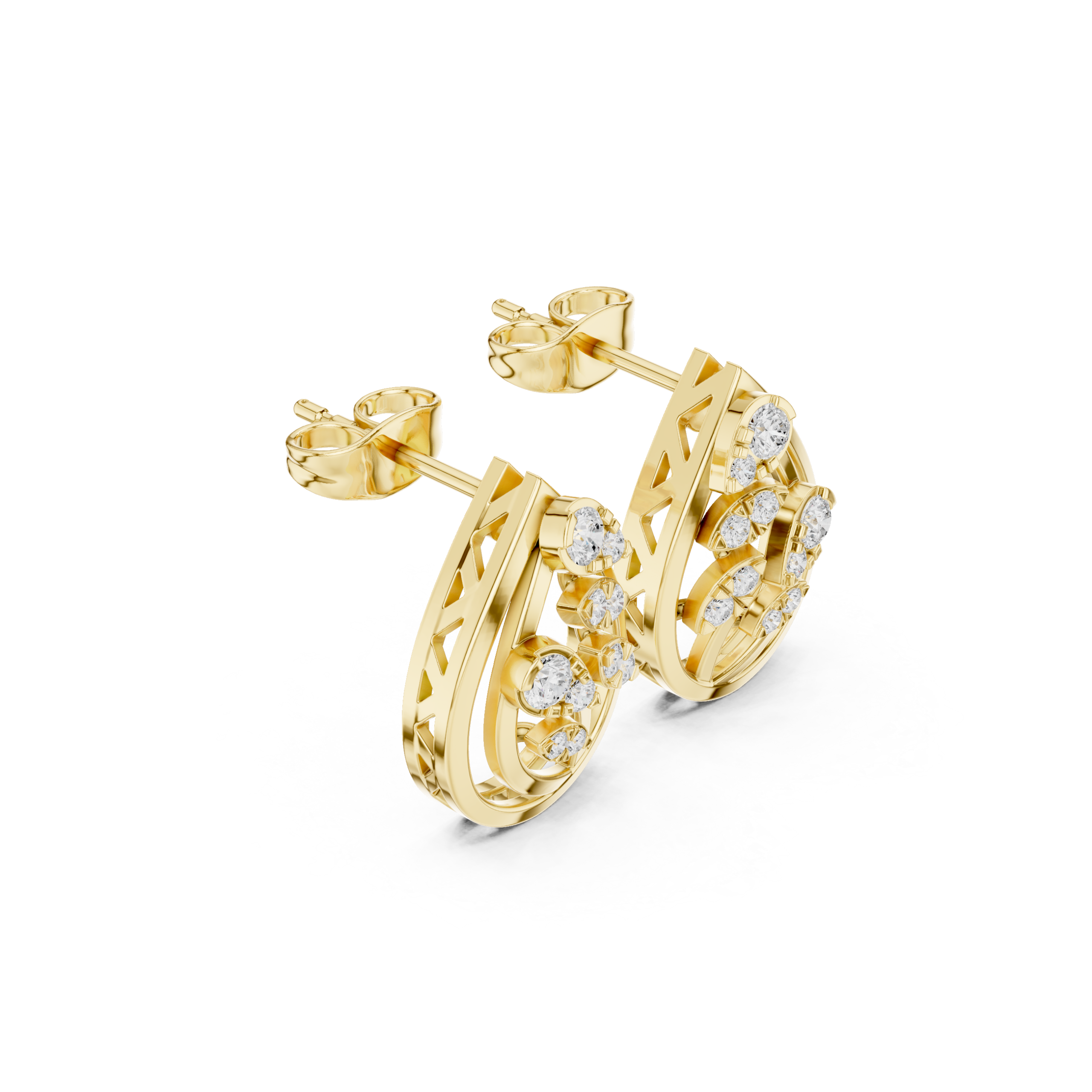 Glam Shield Diamond Earrings