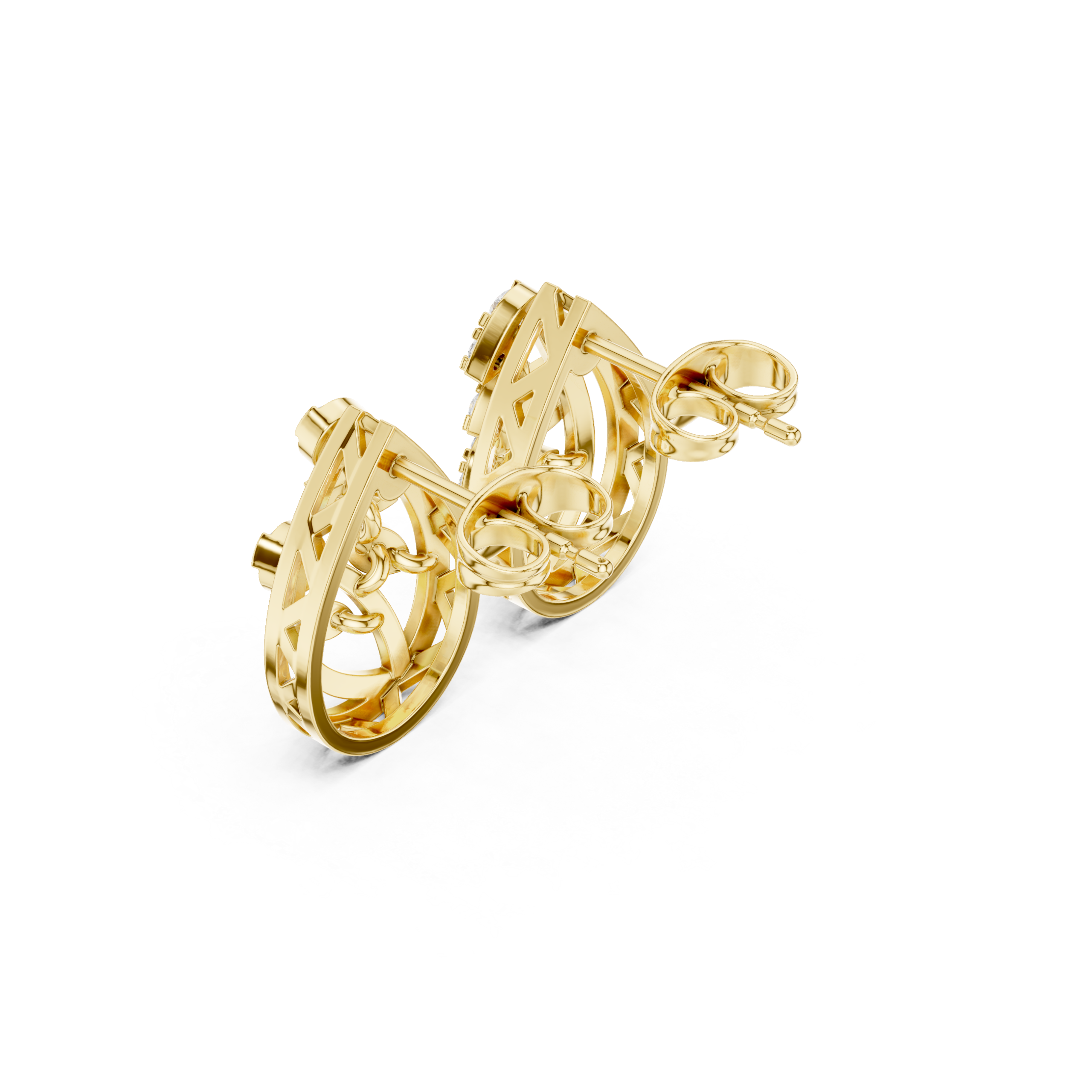 Glam Shield Diamond Earrings