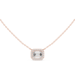 Radiant Round & Emerald Pendant