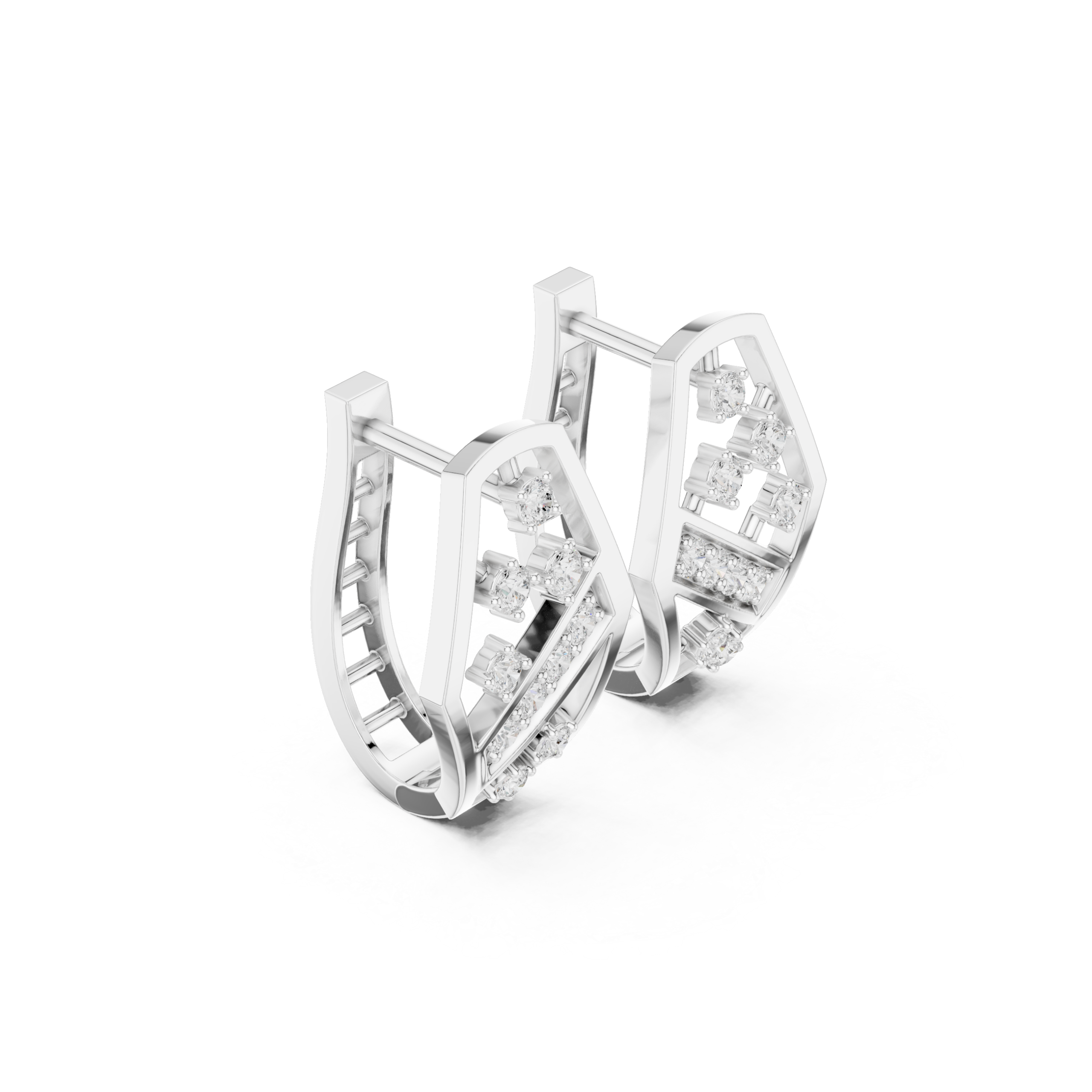 Elegant Cushion Diamond Earrings