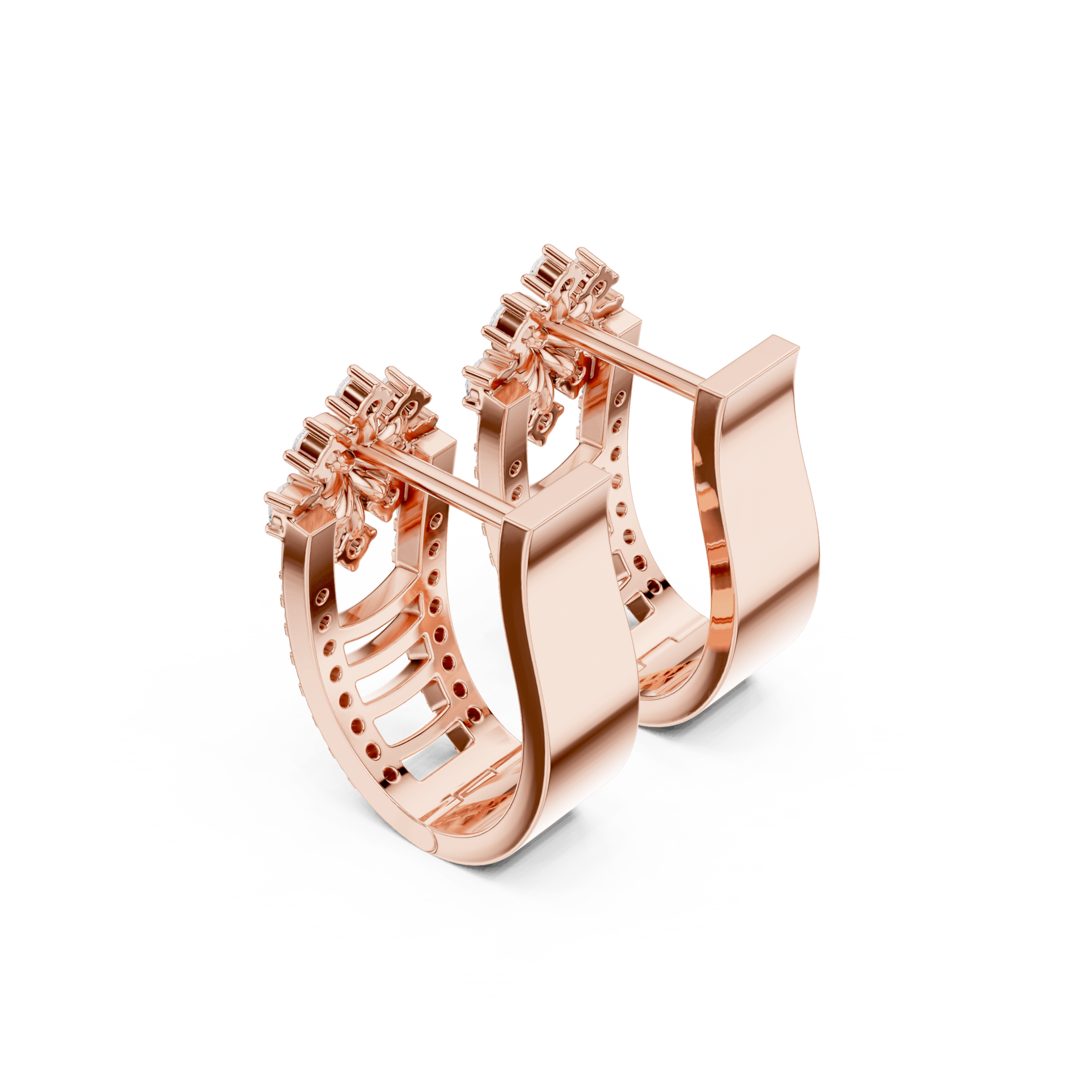 Radiant Emerald Diamond Earrings