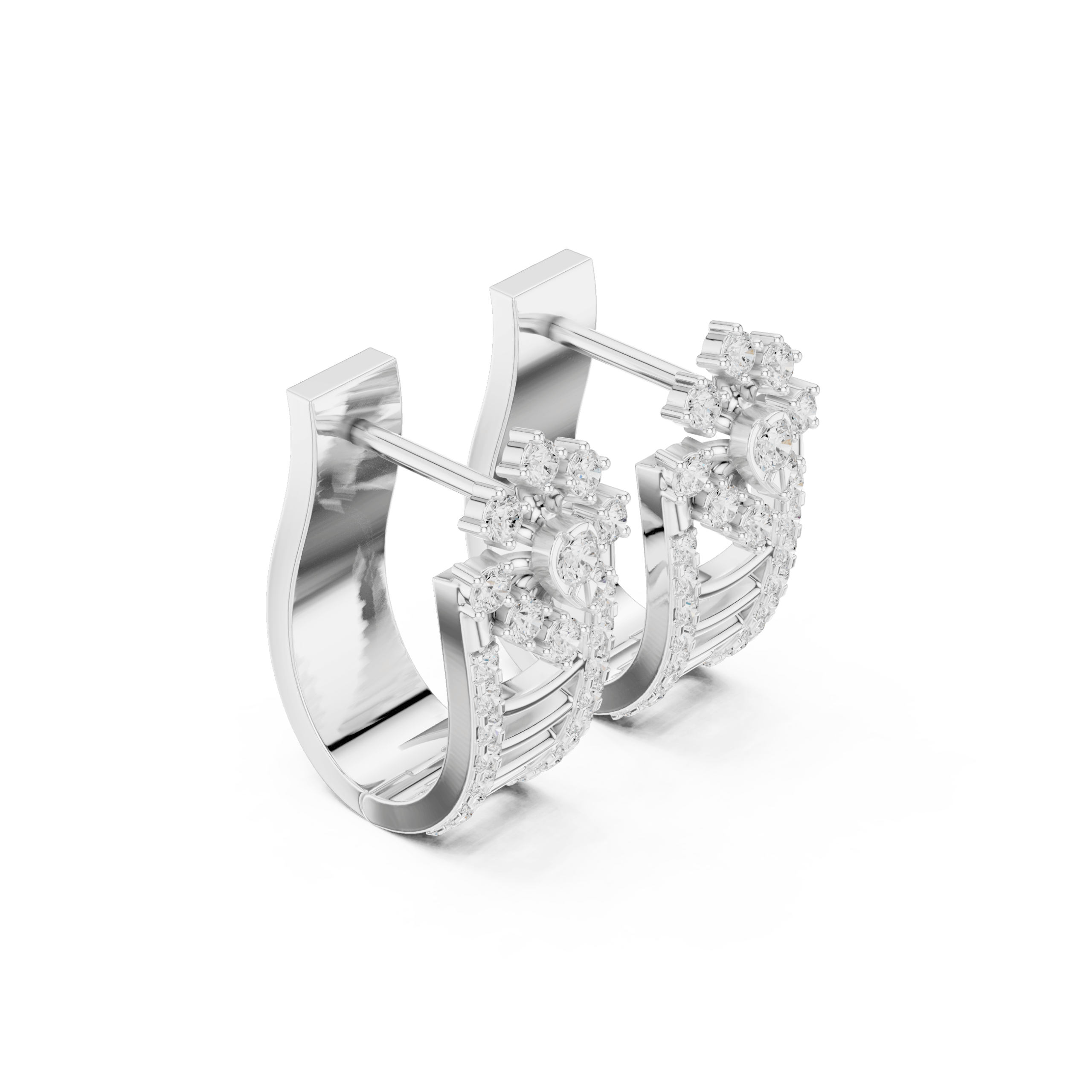 Radiant Emerald Diamond Earrings