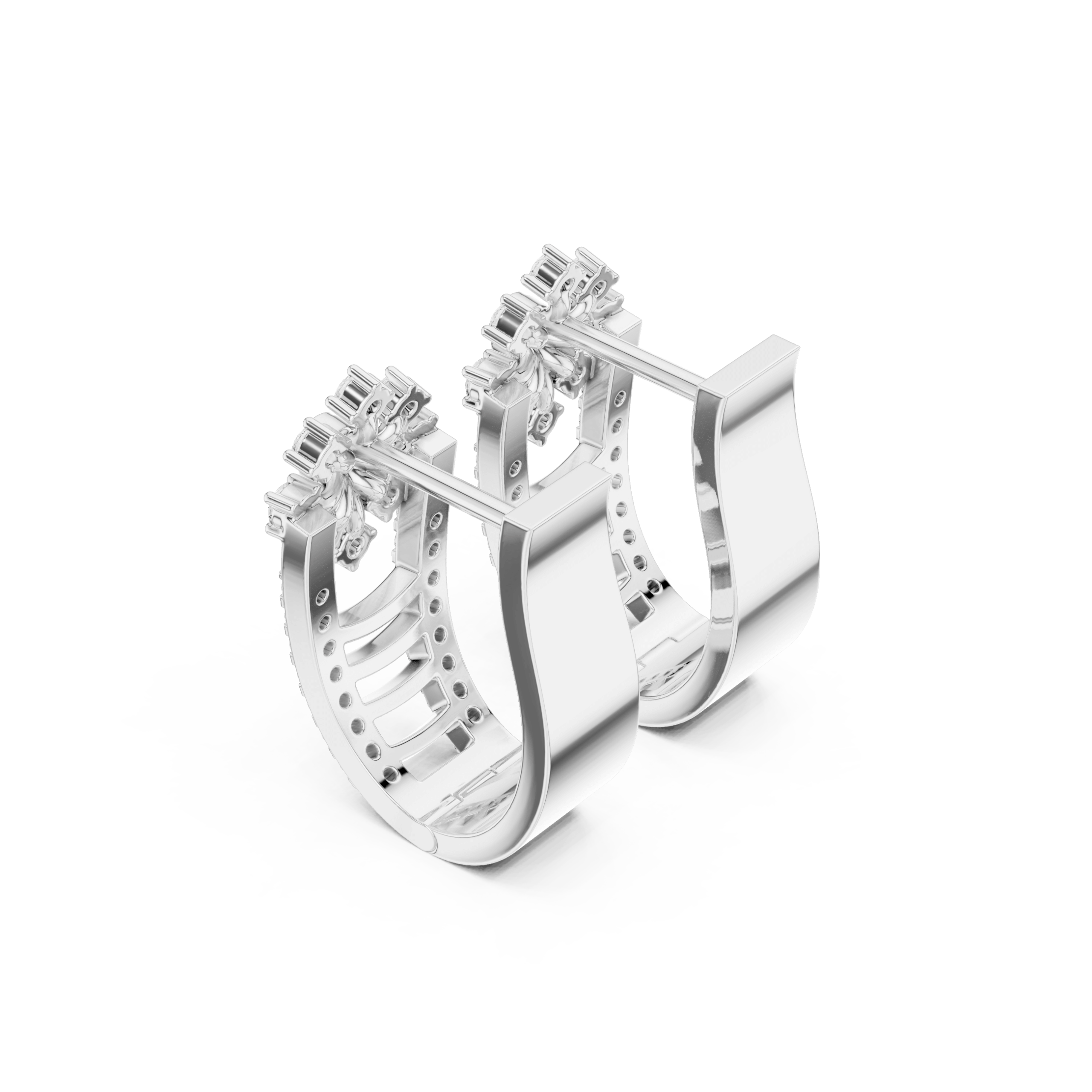 Radiant Emerald Diamond Earrings