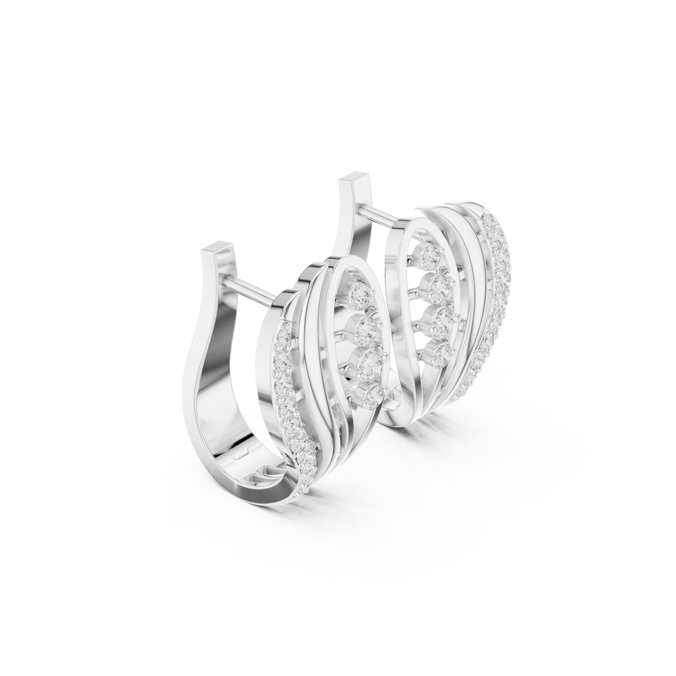 Dazzling Heart Diamond Earrings