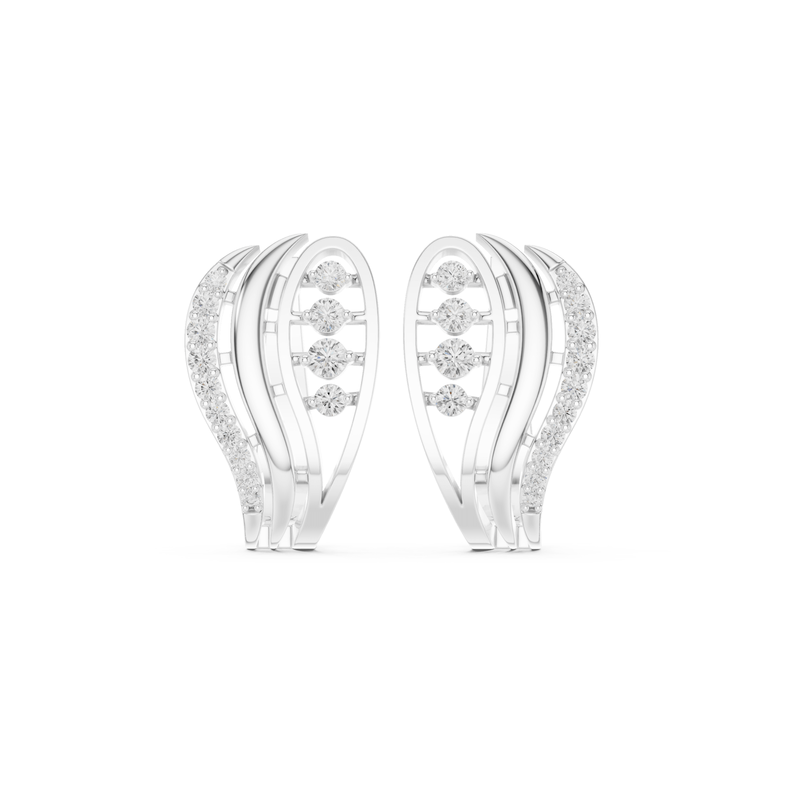 Dazzling Heart Diamond Earrings