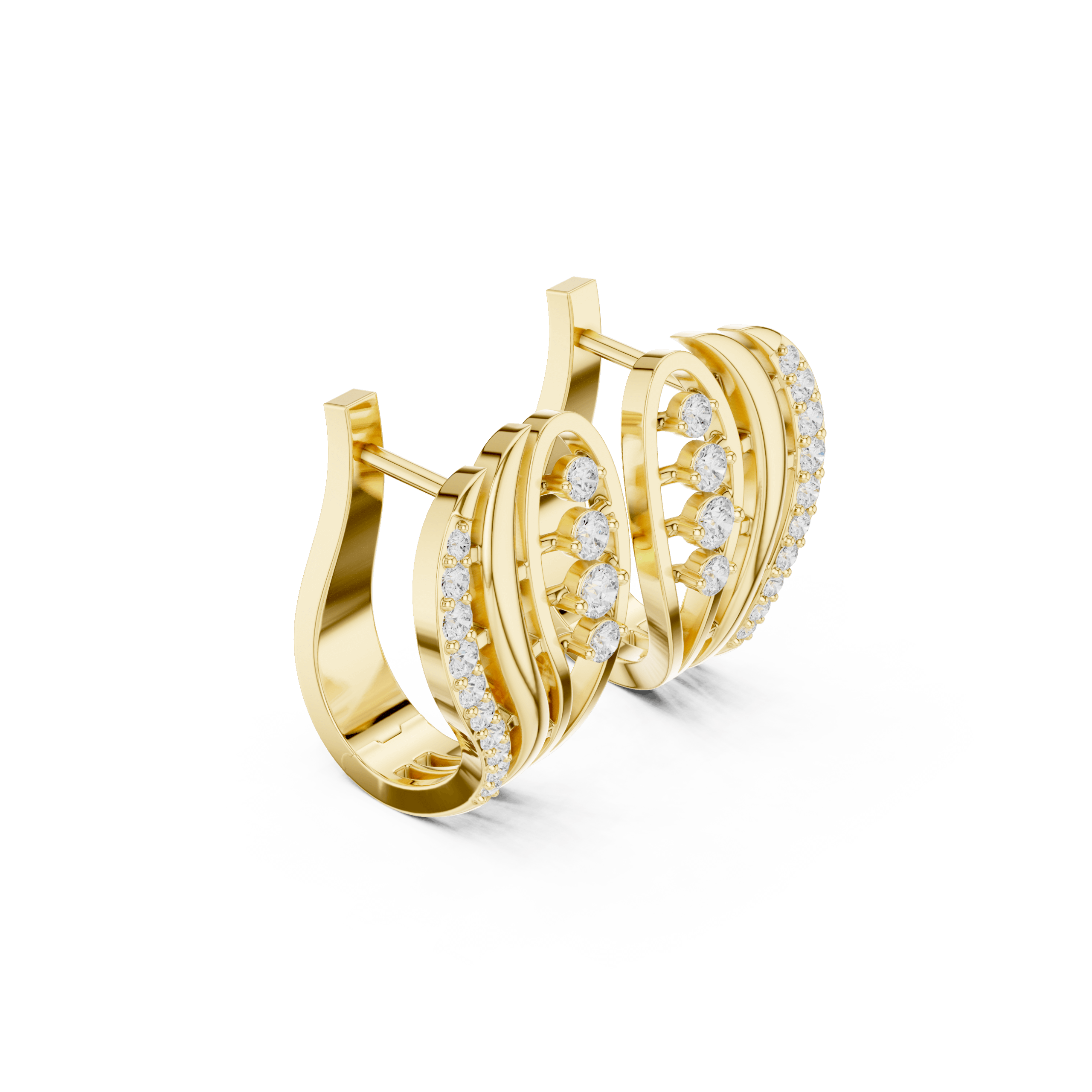 Dazzling Heart Diamond Earrings