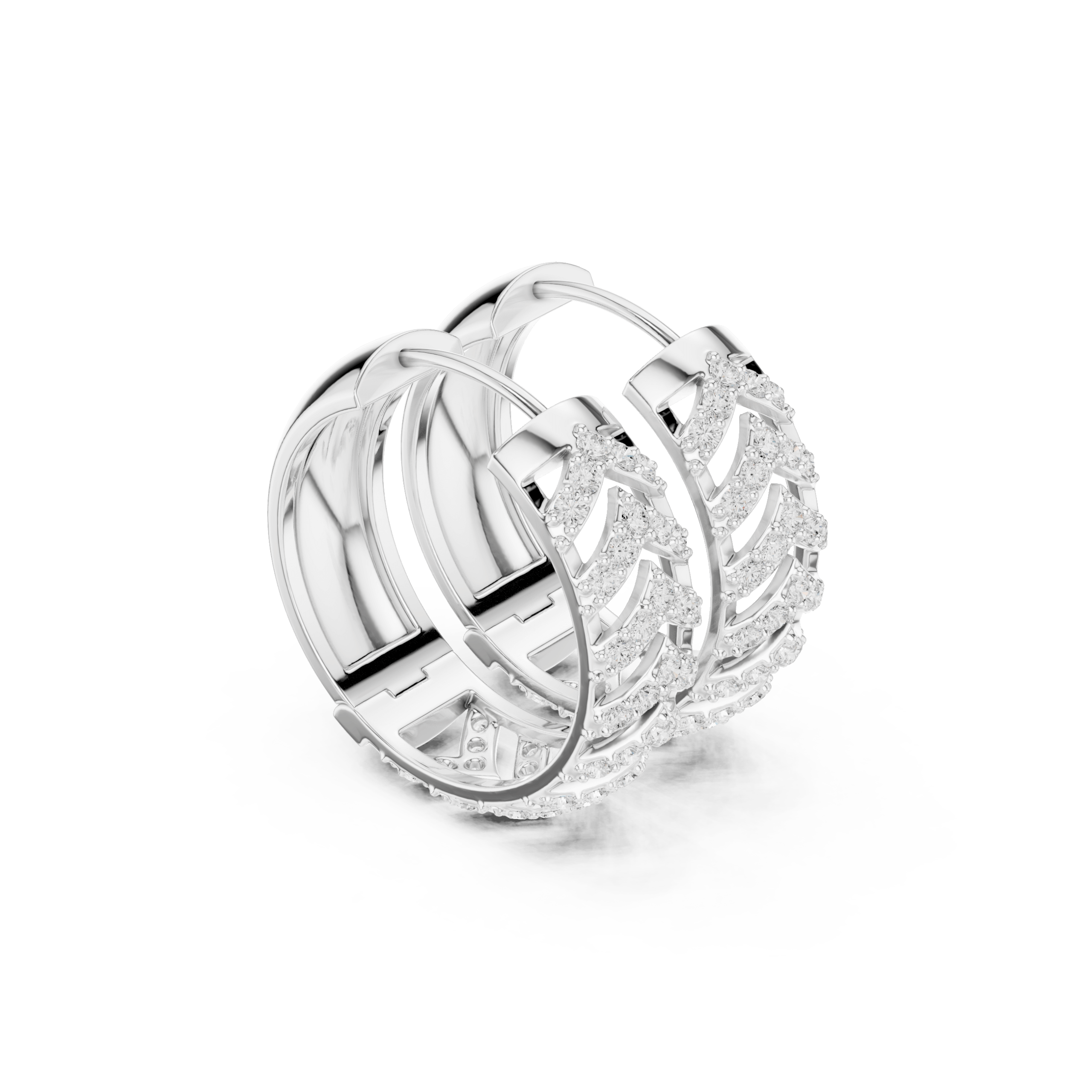 Trendy Oval Diamond Earrings