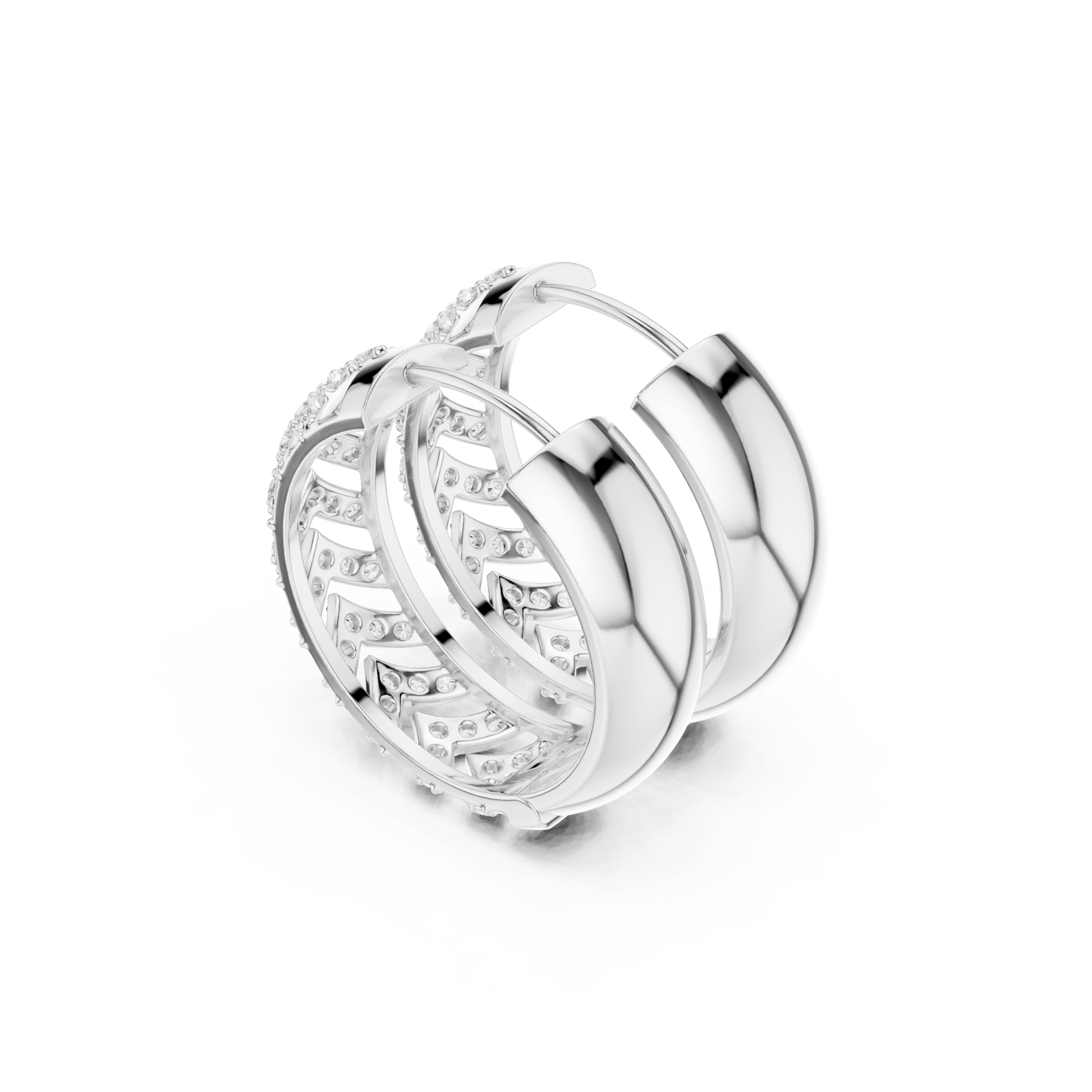 Trendy Oval Diamond Earrings