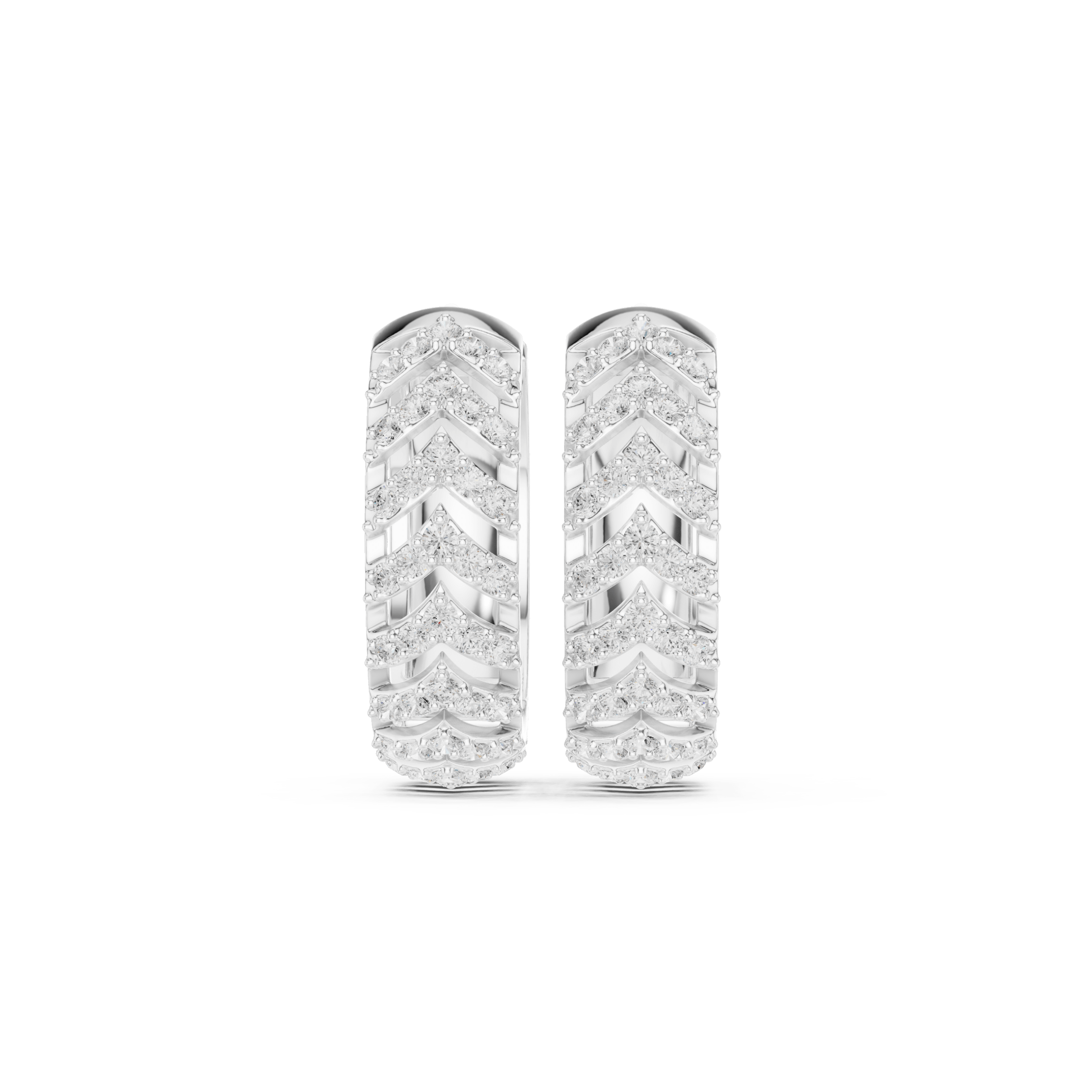 Trendy Oval Diamond Earrings