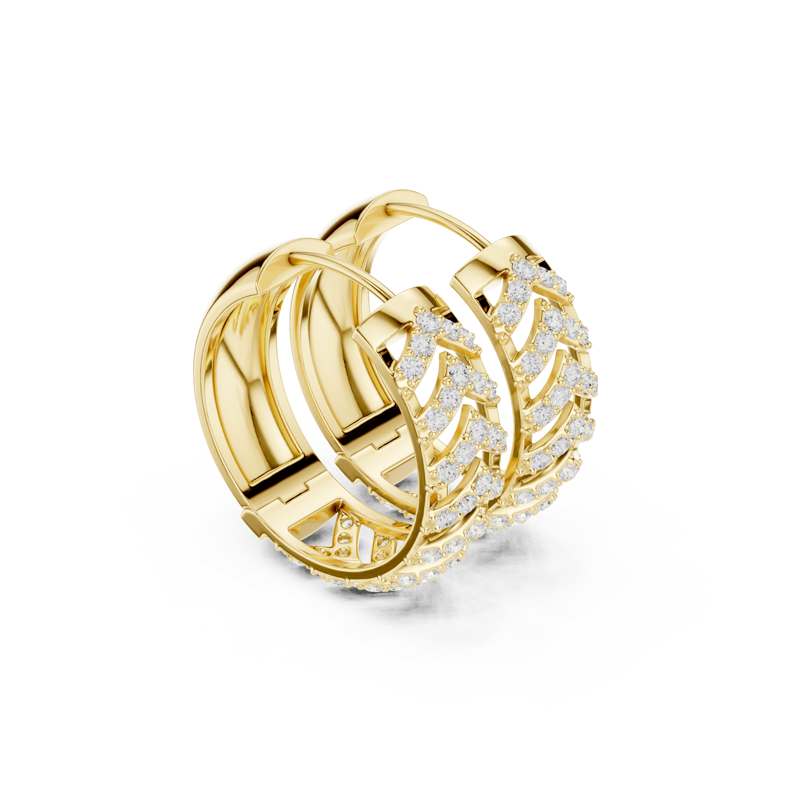 Trendy Oval Diamond Earrings