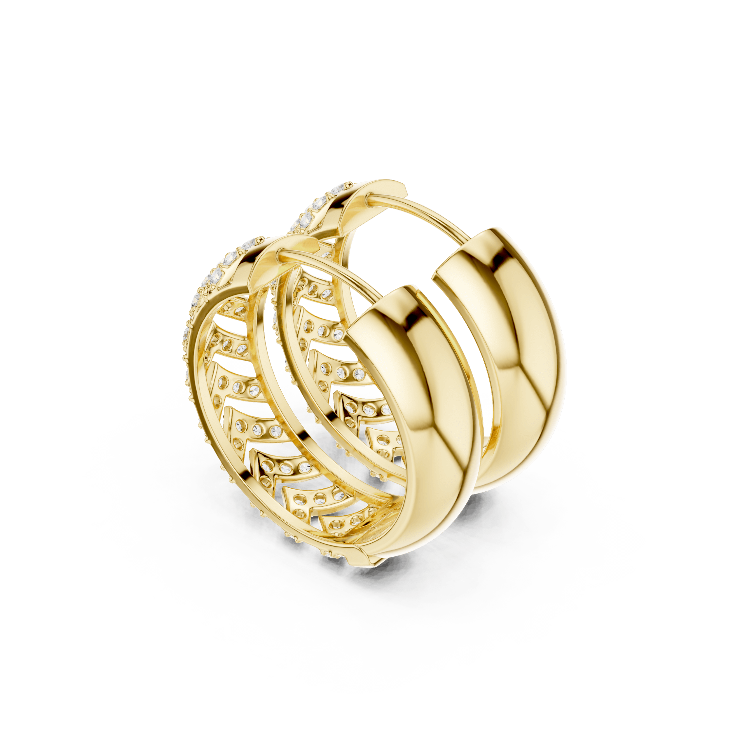 Trendy Oval Diamond Earrings