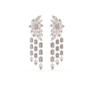 Trendy Oval Diamond Earrings